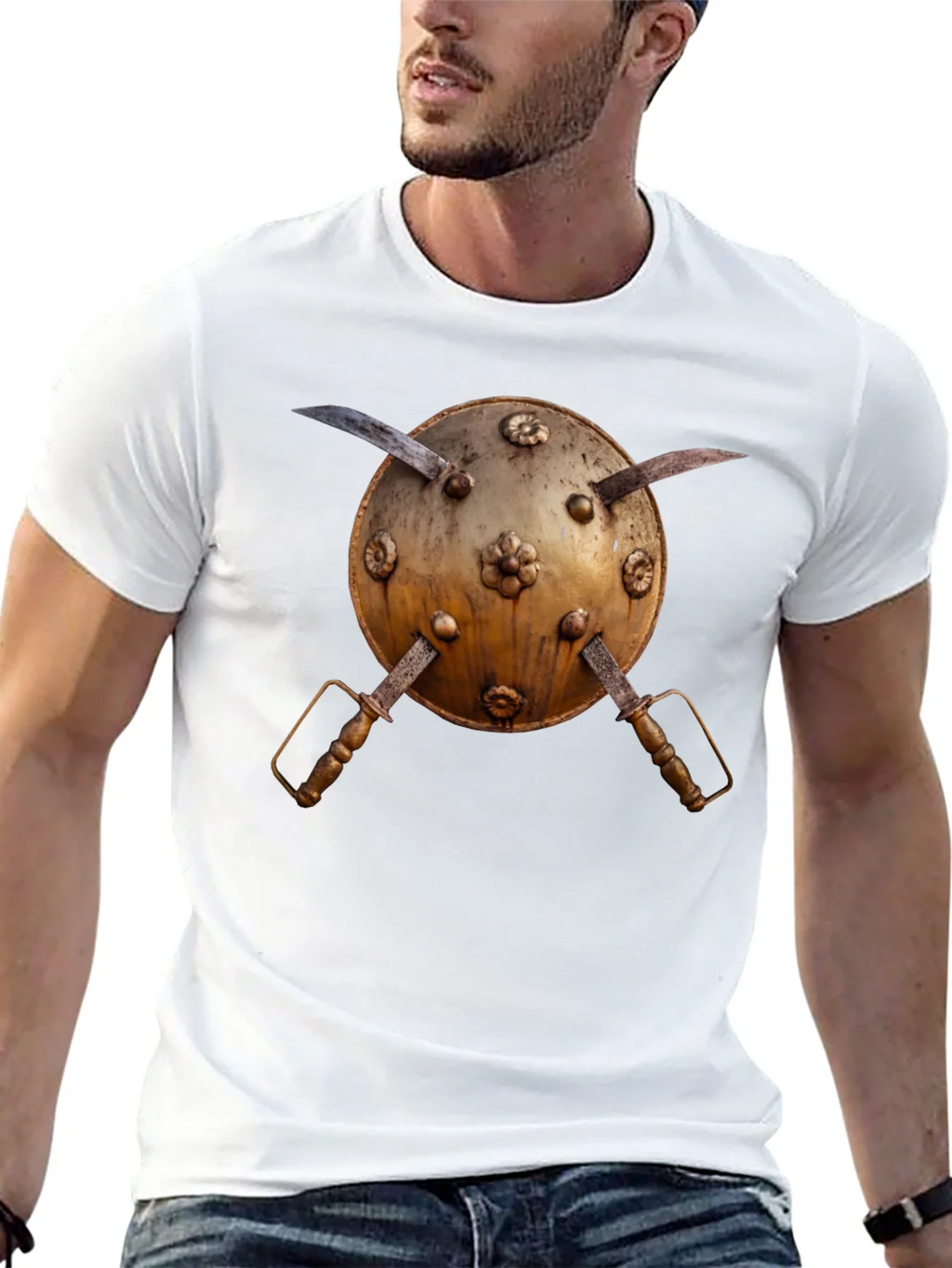 Medieval Shield and Sword Graphic Tee product image 7