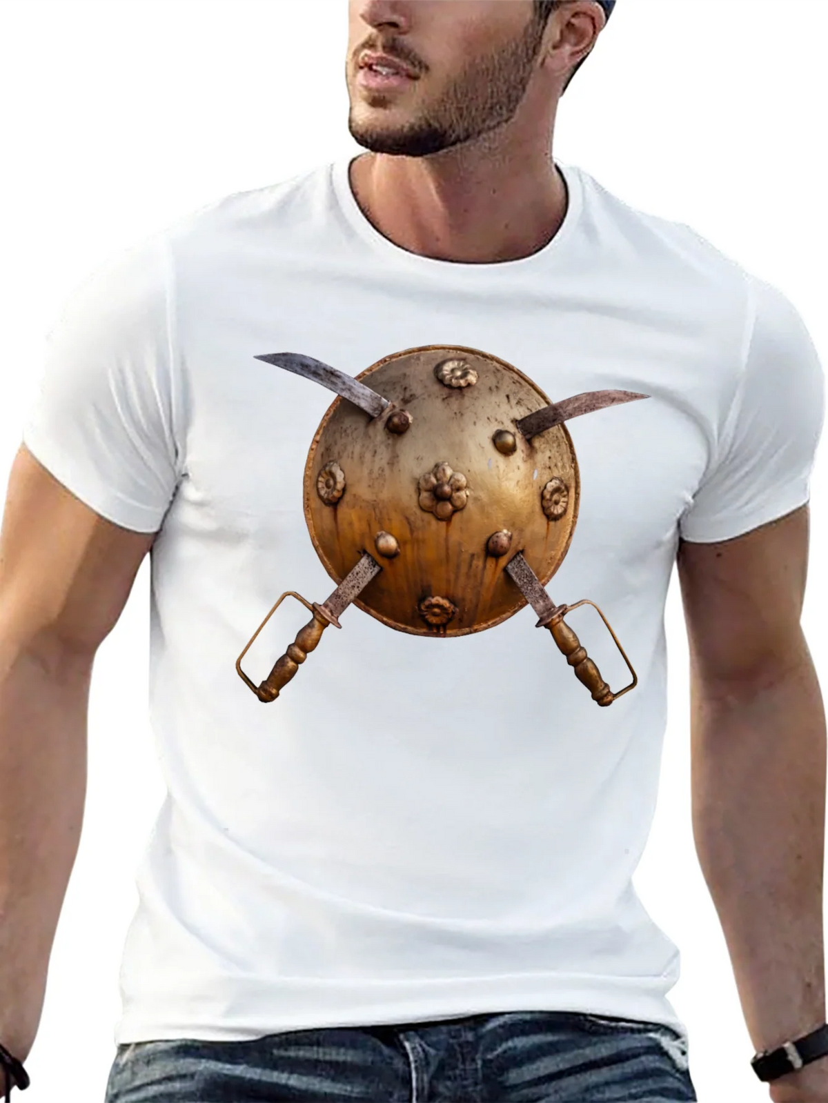 Medieval Shield and Sword Graphic Tee product image 7