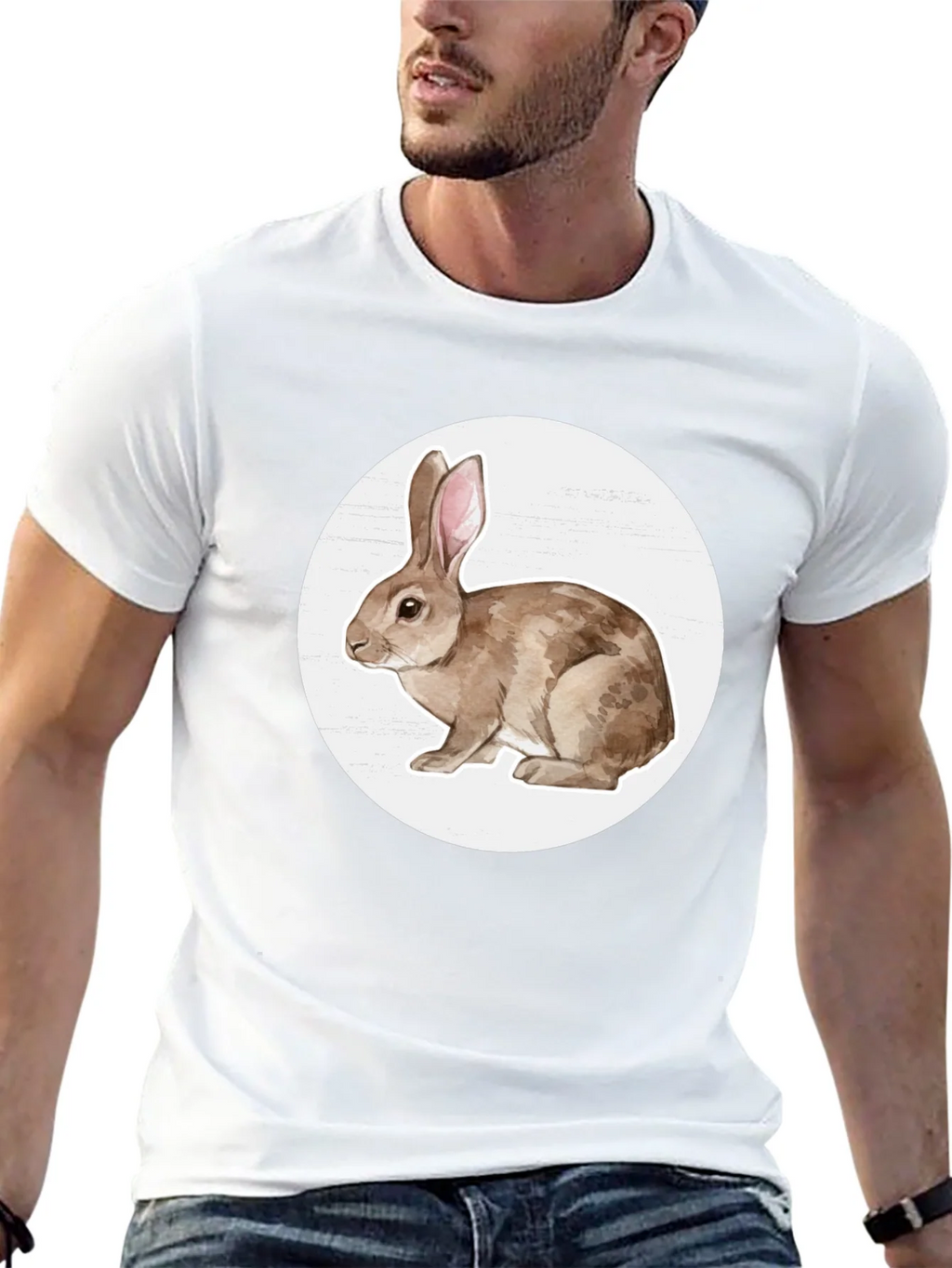 Rabbit Graphic Tee - Black Cotton Blend product image 6