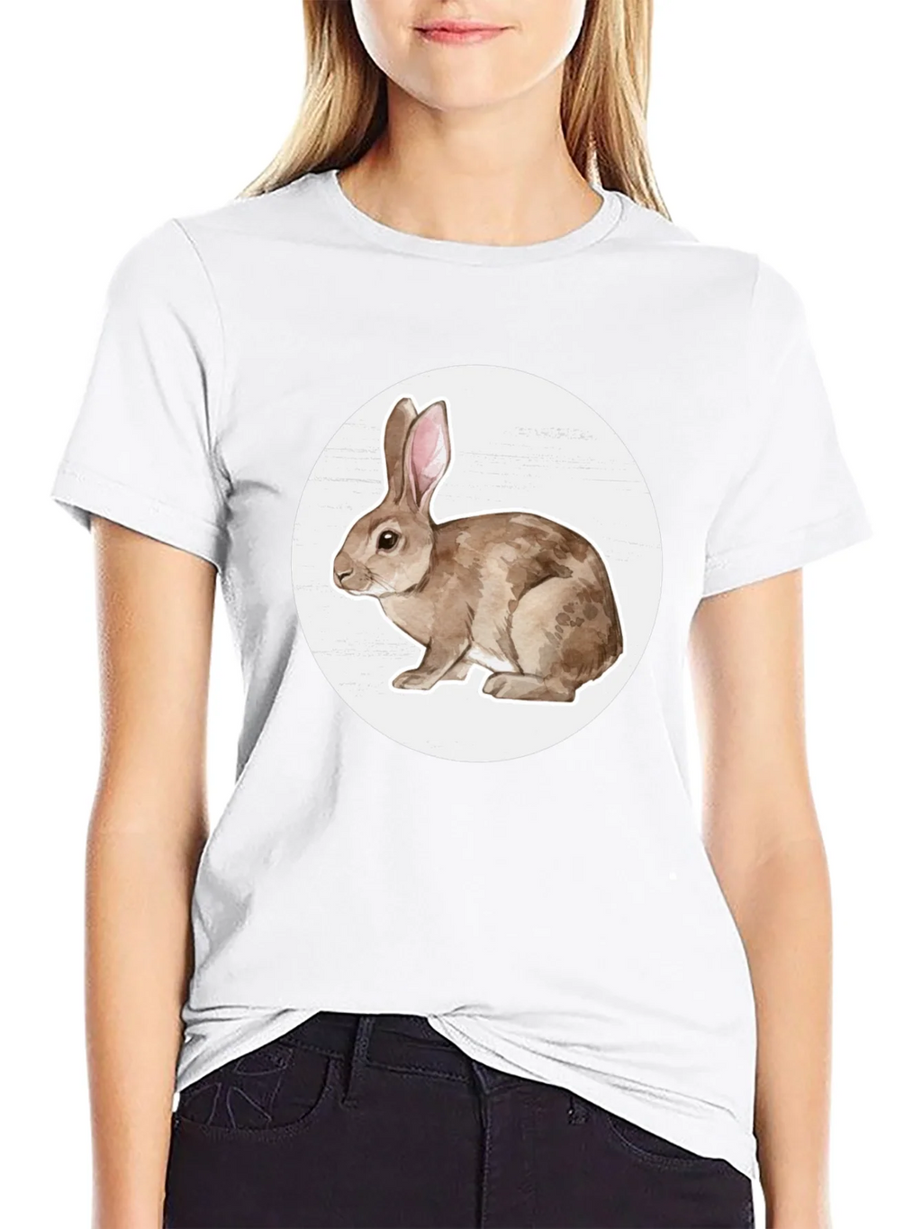Rabbit Graphic Tee - Black Cotton Blend product image 4