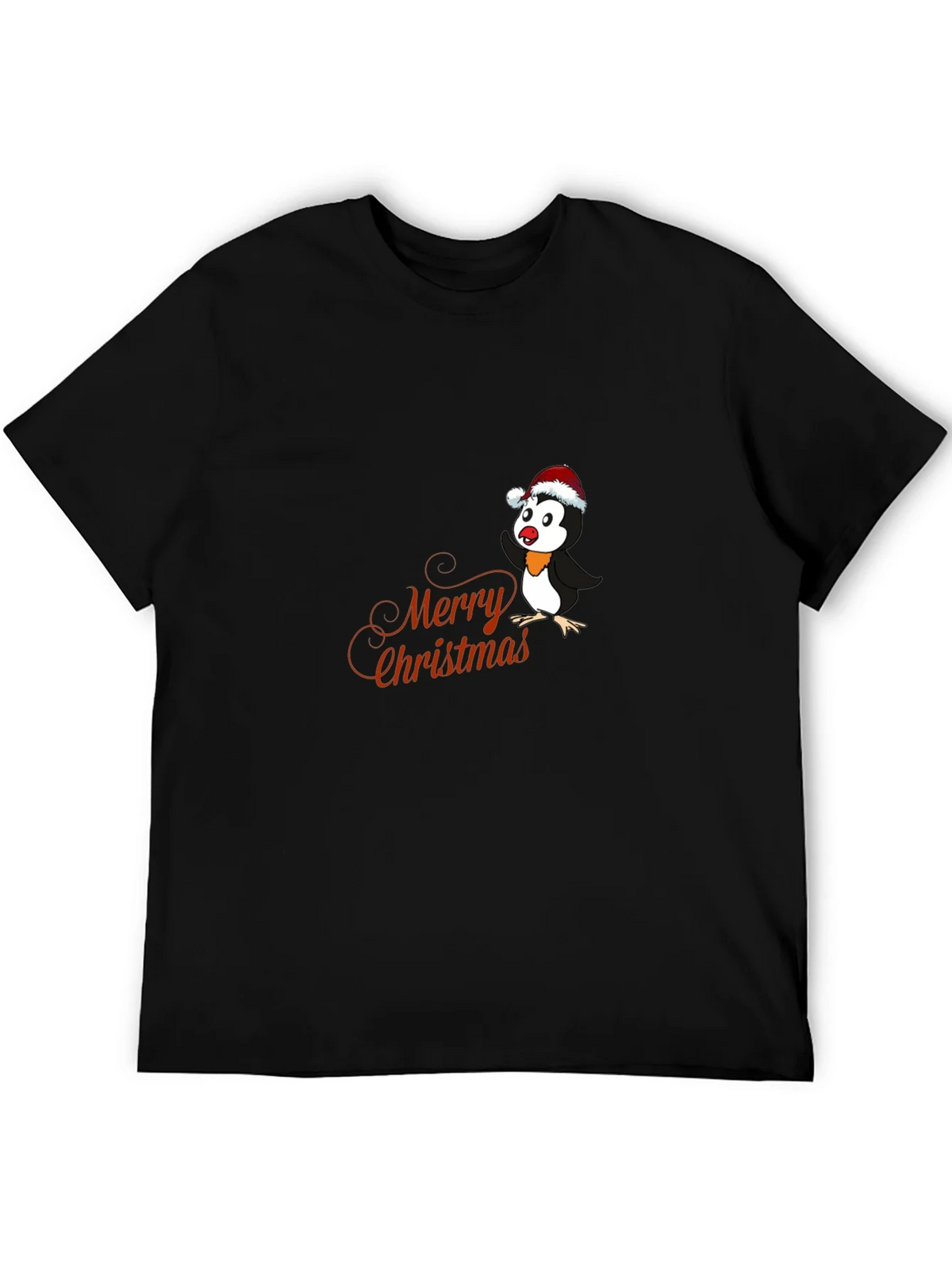 Festive Penguin Merry Christmas Graphic T-Shirt product image 5