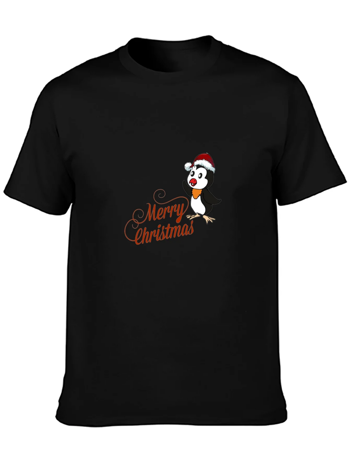 Festive Penguin Merry Christmas Graphic T-Shirt product image 3