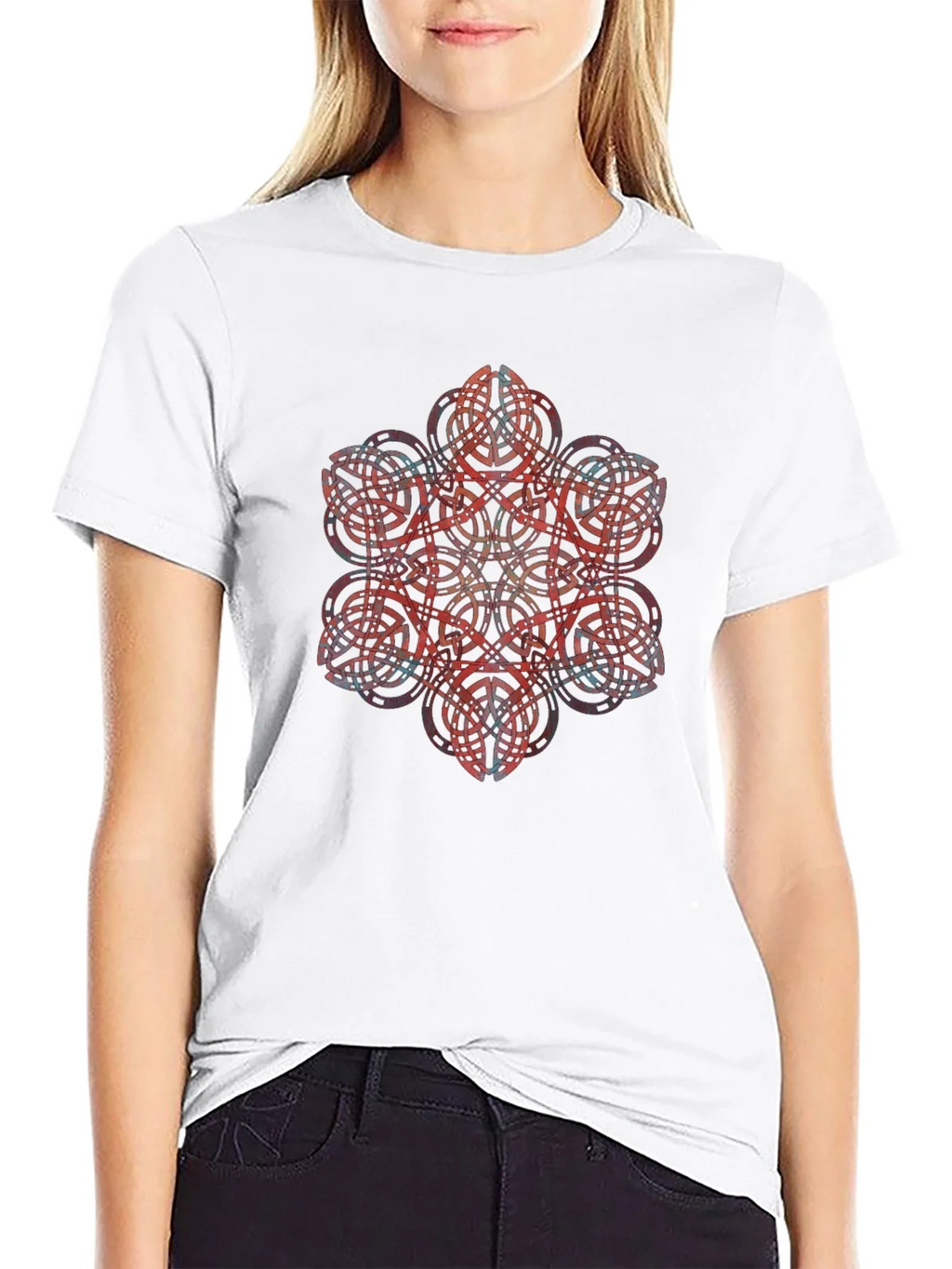 Geometric Mandala Graphic Black T-Shirt product image 8