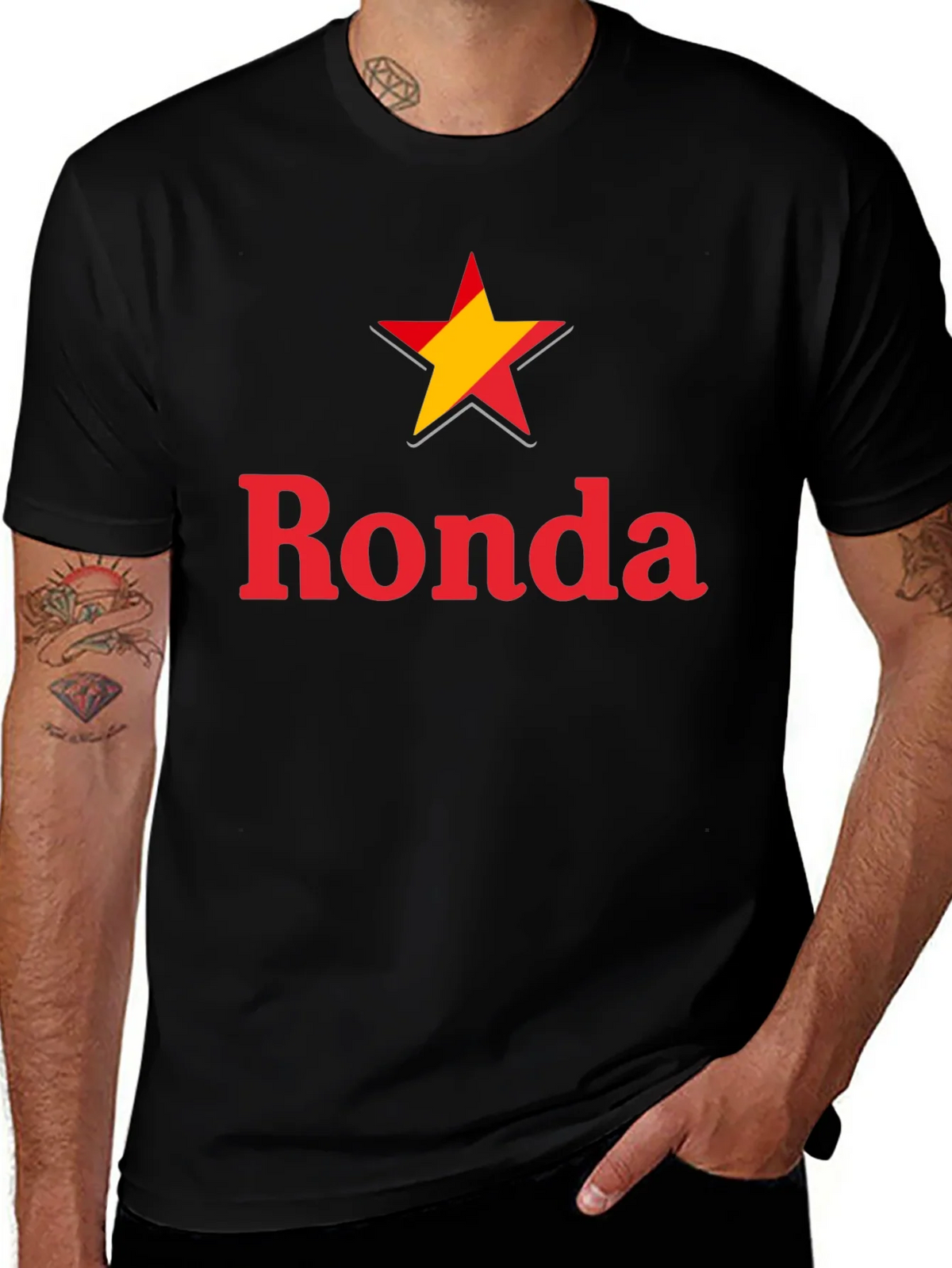 Ronda Star Graphic Tee - Casual Black T-Shirt product image 1