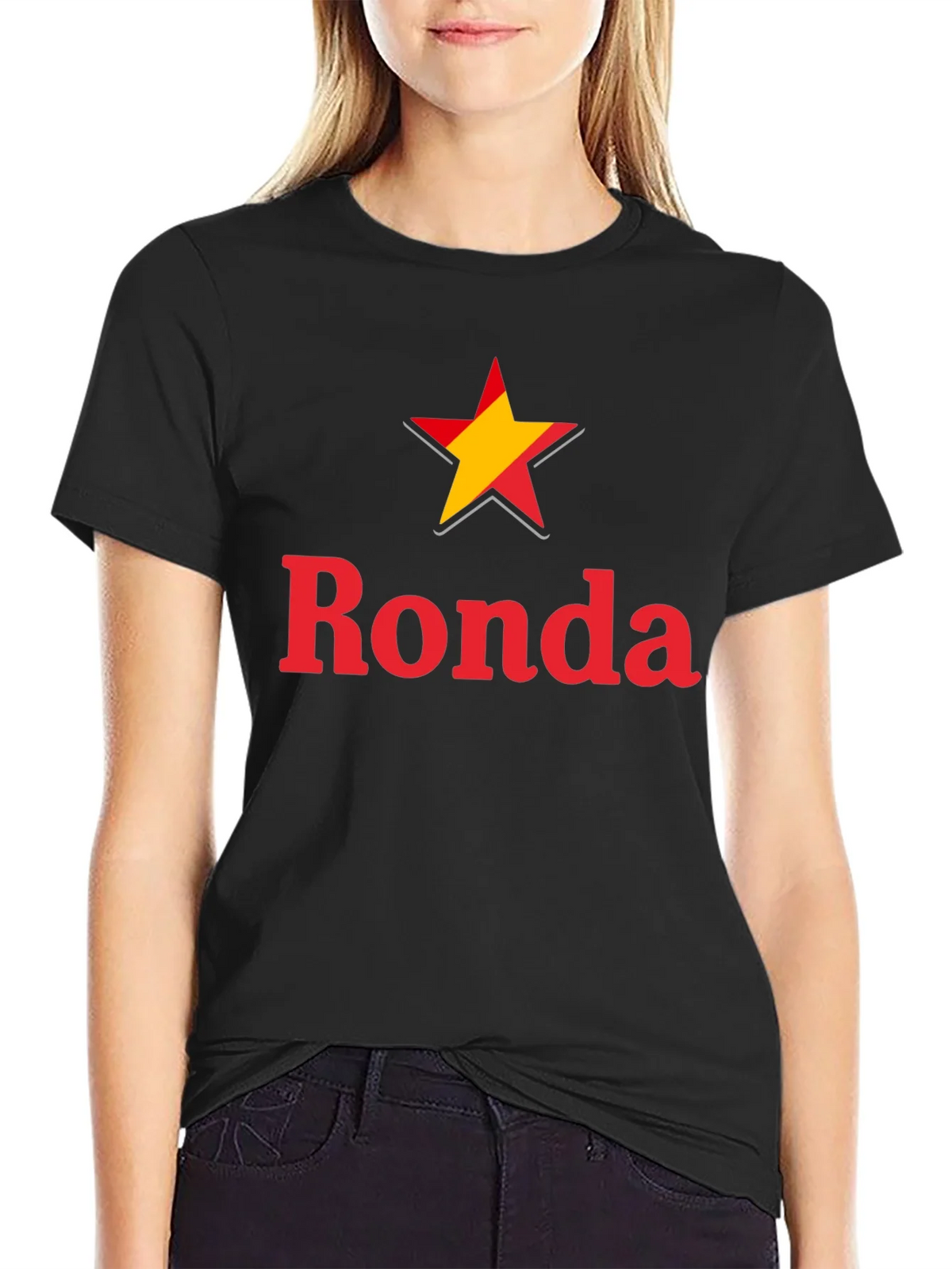 Ronda Star Graphic Tee - Casual Black T-Shirt product image 2