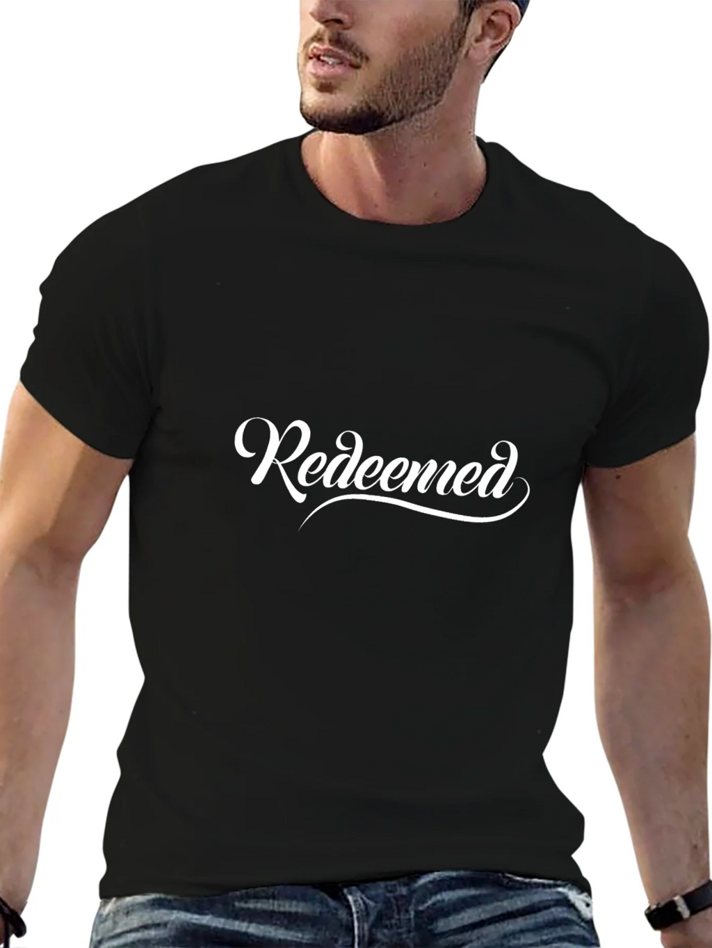Redeemed Graphic Print Black Cotton T-Shirt product image 6