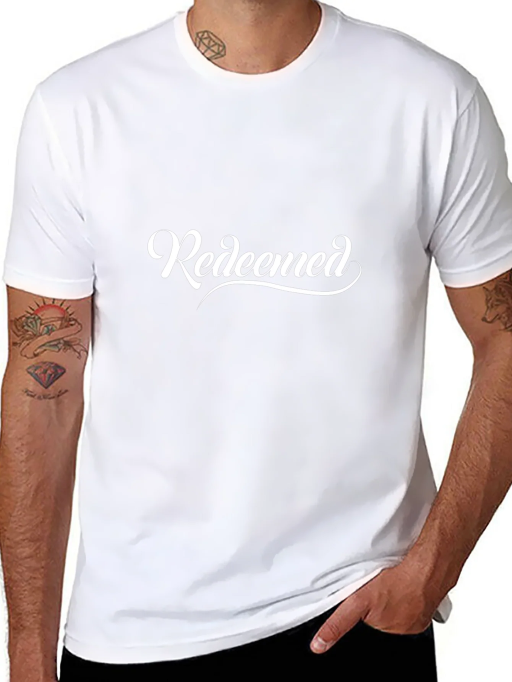 Redeemed Graphic Print Black Cotton T-Shirt product image 7