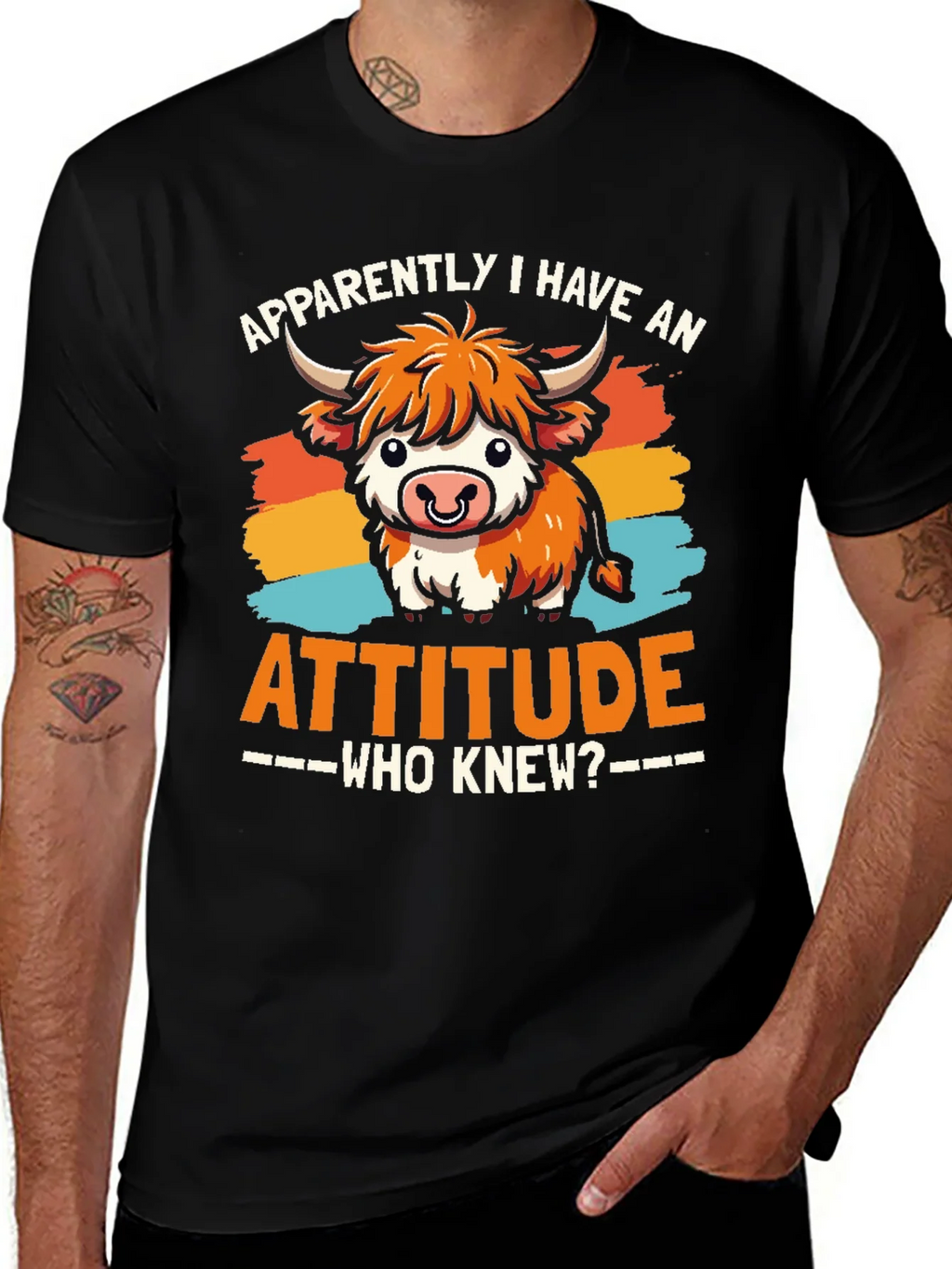 Attitude Cow Graphic Tee - Trendy Unisex T-Shirt product image 1