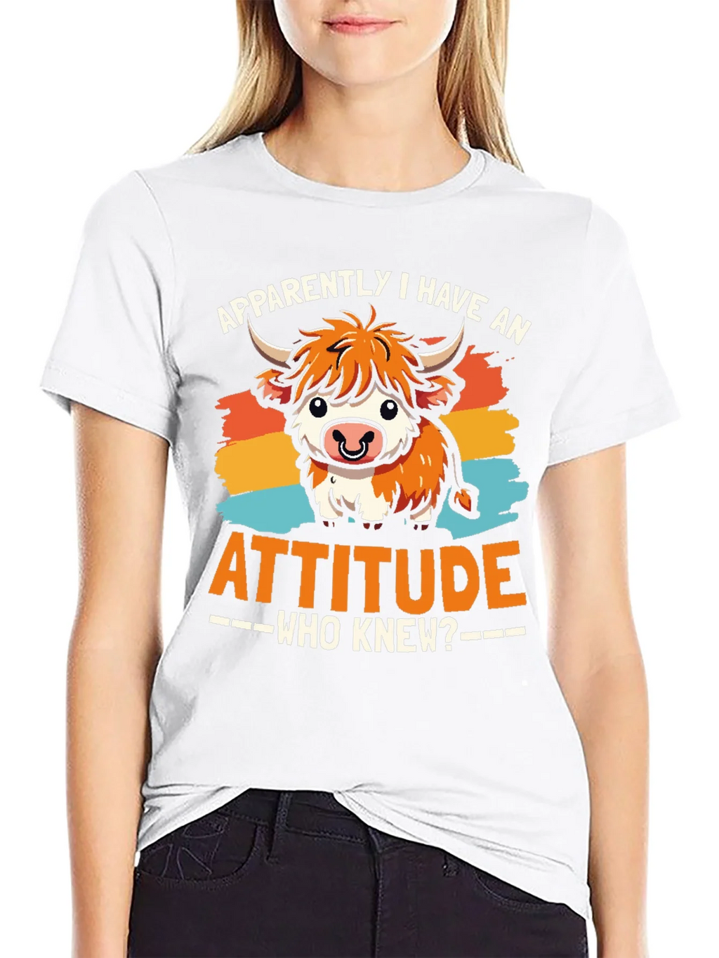 Attitude Cow Graphic Tee - Trendy Unisex T-Shirt product image 8
