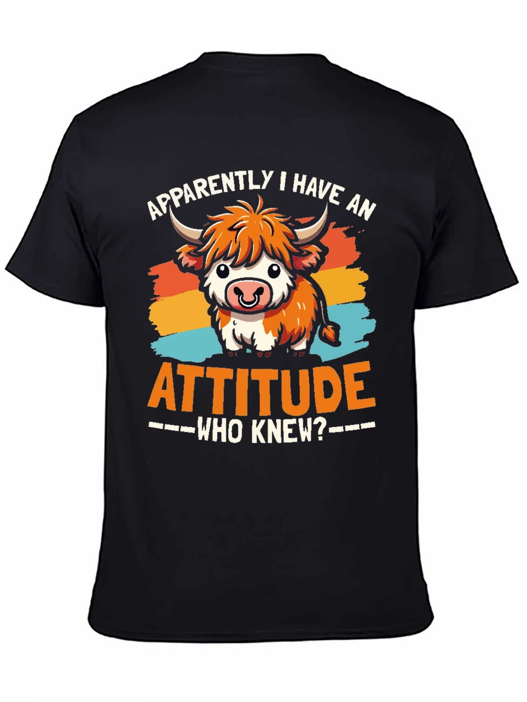 Attitude Cow Graphic Tee - Trendy Unisex T-Shirt product image 4