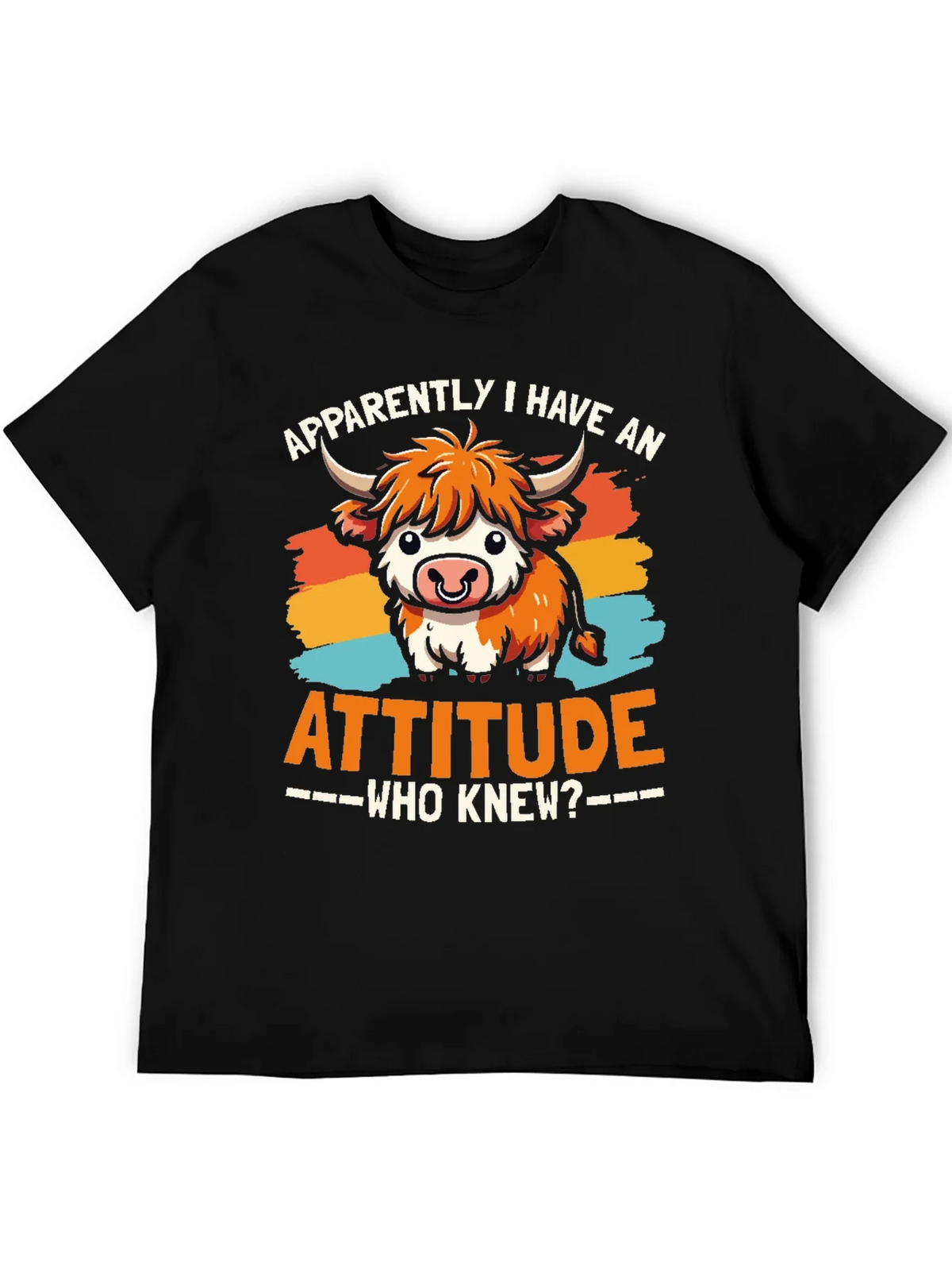 Attitude Cow Graphic Tee - Trendy Unisex T-Shirt product image 5