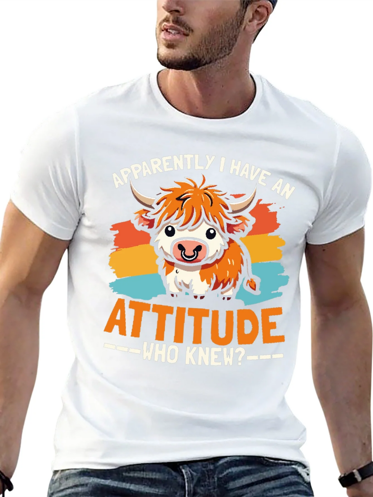 Attitude Cow Graphic Tee - Trendy Unisex T-Shirt product image 10