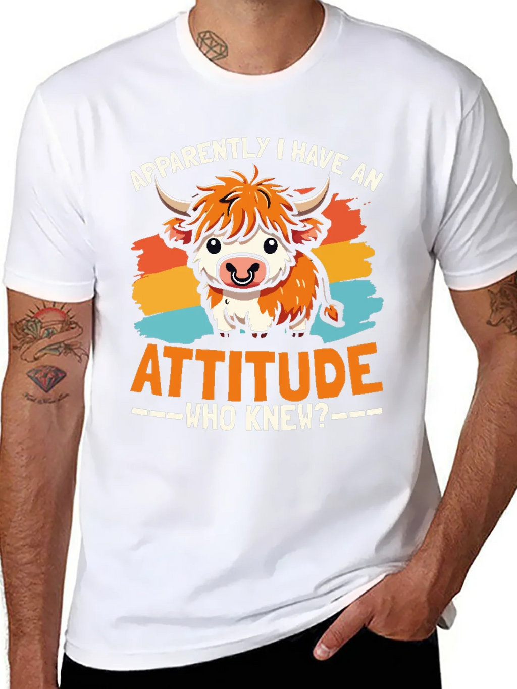 Attitude Cow Graphic Tee - Trendy Unisex T-Shirt product image 7