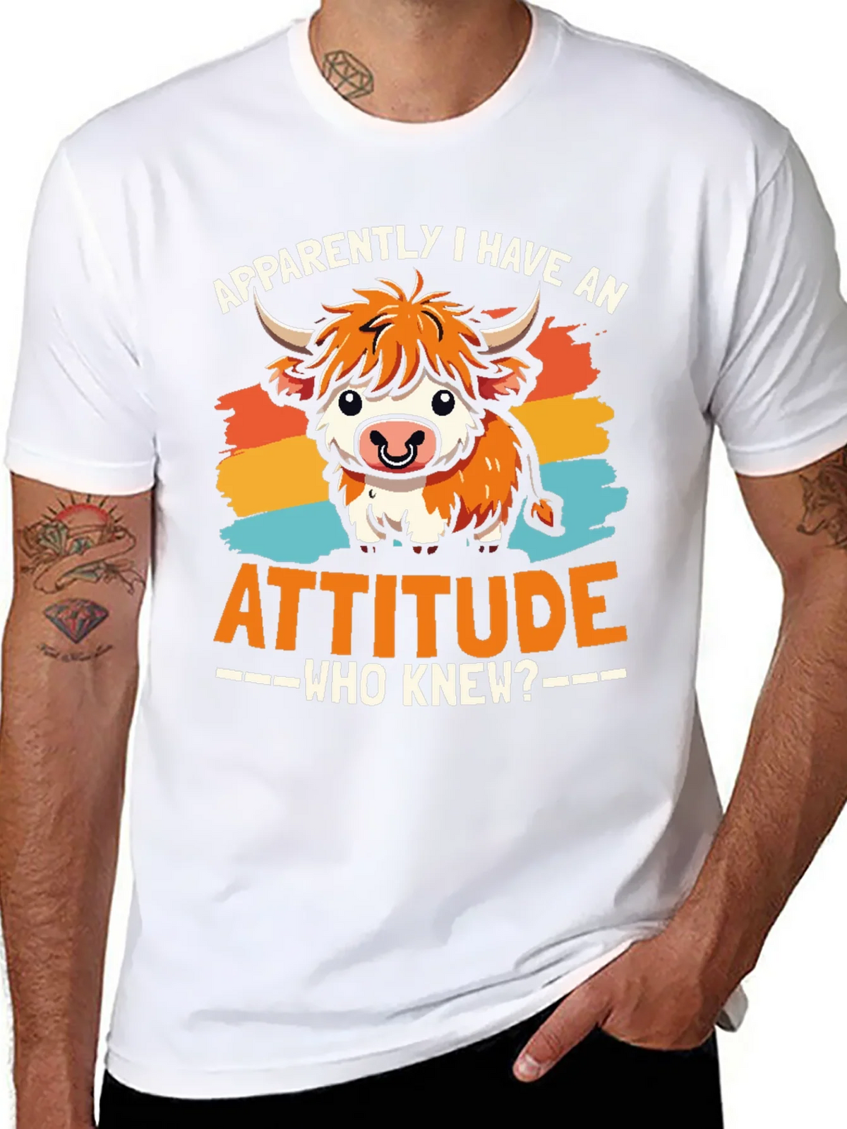 Attitude Cow Graphic Tee - Trendy Unisex T-Shirt product image 7