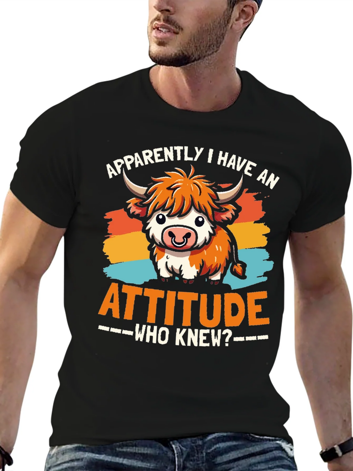 Attitude Cow Graphic Tee - Trendy Unisex T-Shirt product image 6