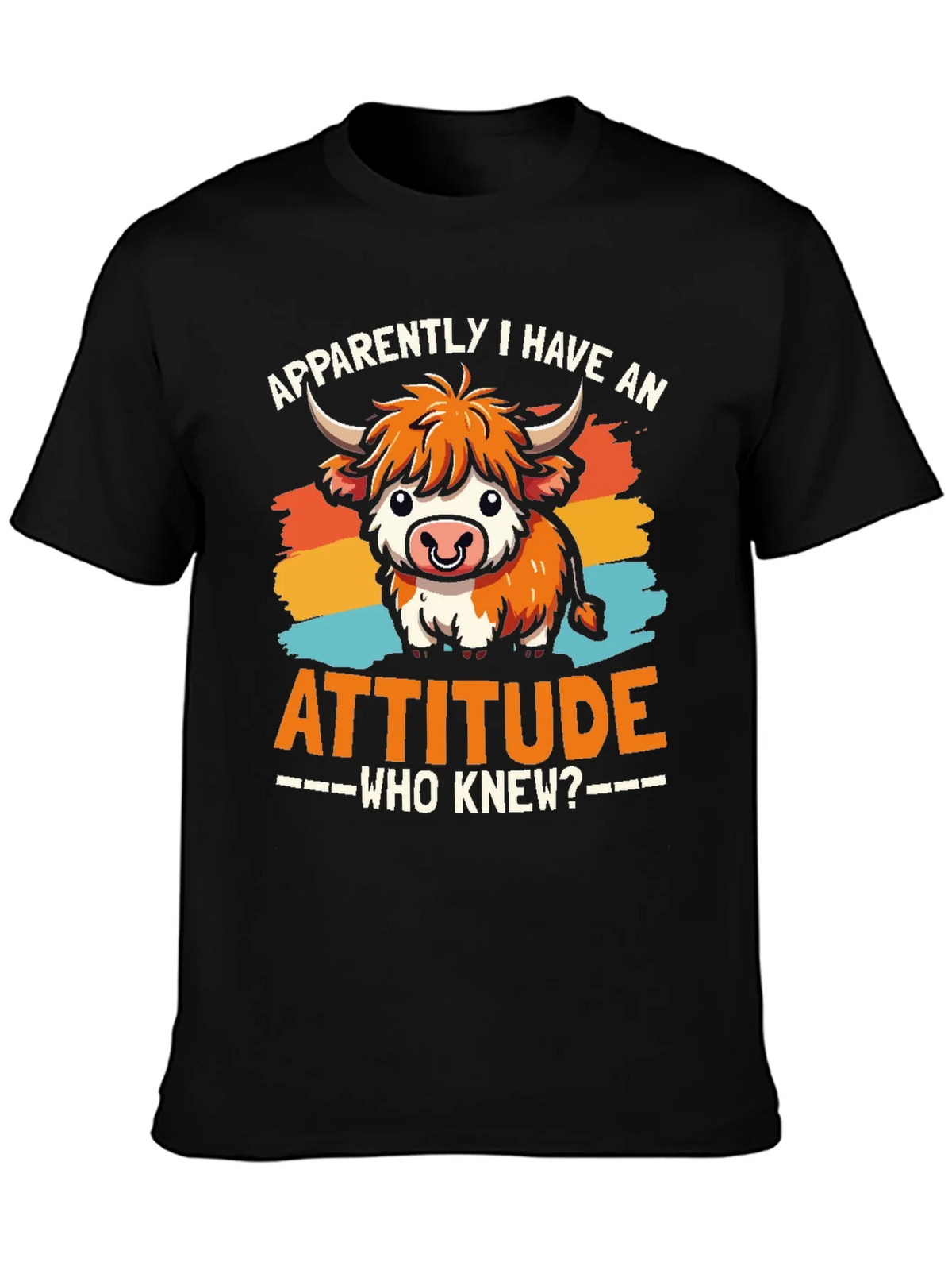 Attitude Cow Graphic Tee - Trendy Unisex T-Shirt product image 3