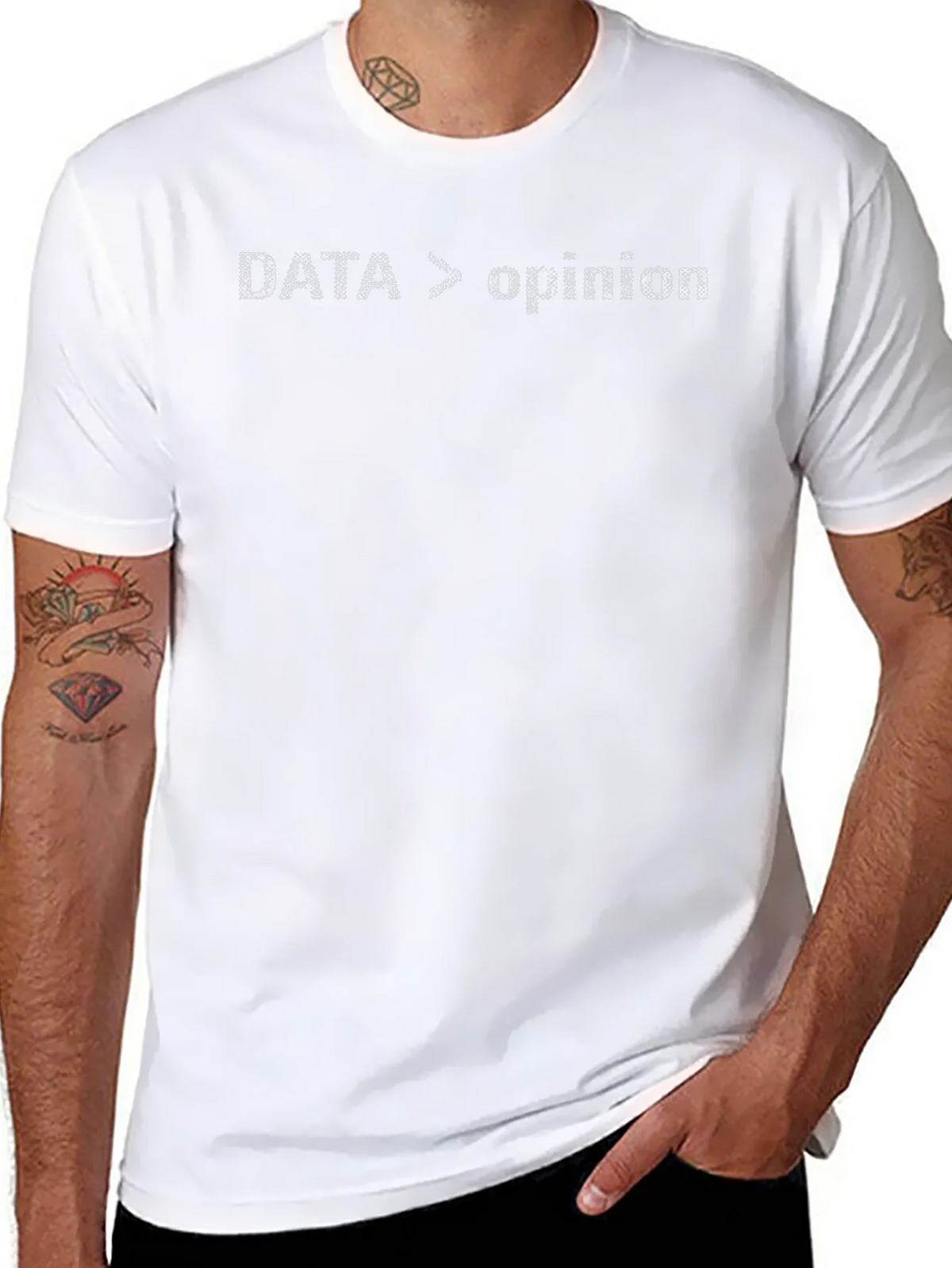 Data Over Opinion Graphic Tee - Black Cotton Blend product image 7