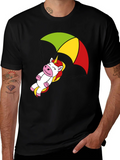 Unicorn Parachute T-Shirt - Black Cotton Tee product image 1