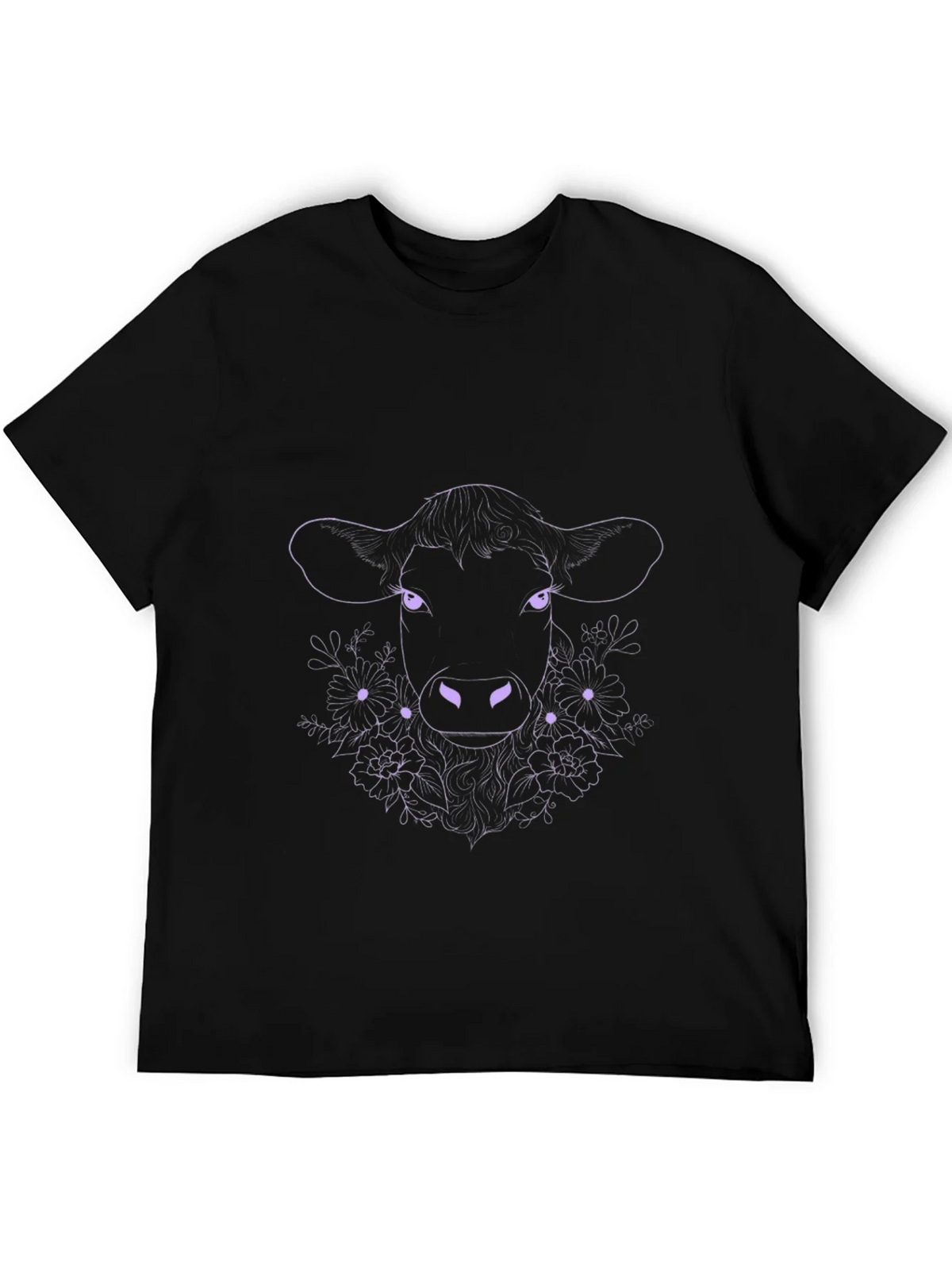 Floral Cow Graphic Tee - Black product image 3