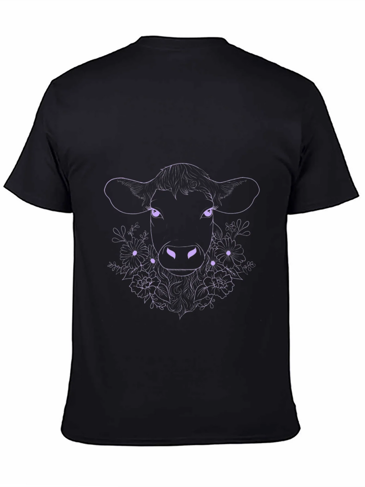 Floral Cow Graphic Tee - Black product image 2