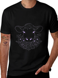 Floral Cow Graphic Tee - Black product image 1