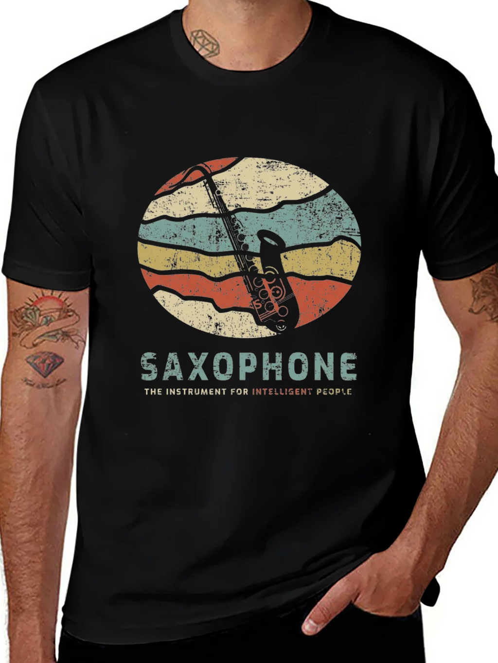 Saxophone Retro Graphic T-Shirt product image 1