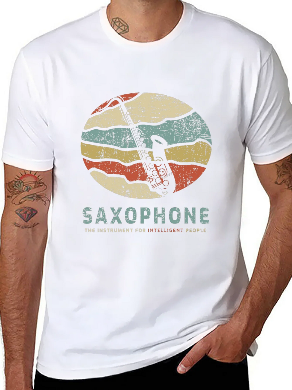 Saxophone Retro Graphic T-Shirt product image 5