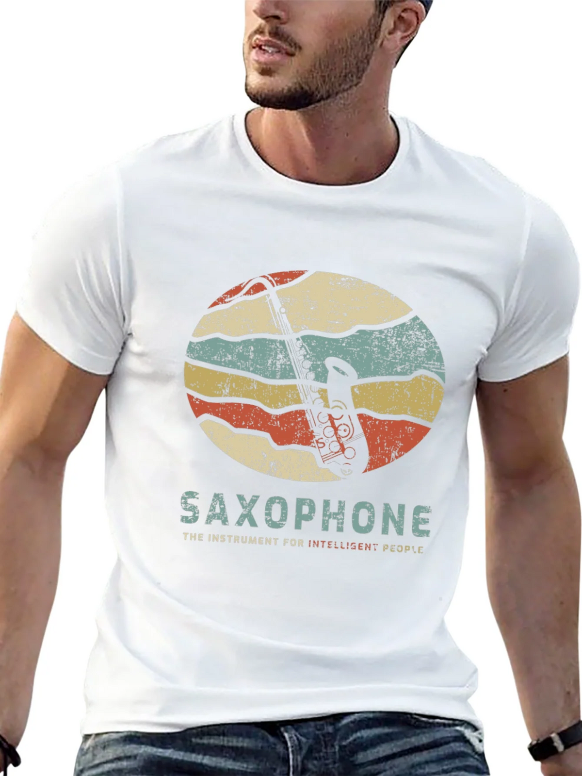 Saxophone Retro Graphic T-Shirt product image 9