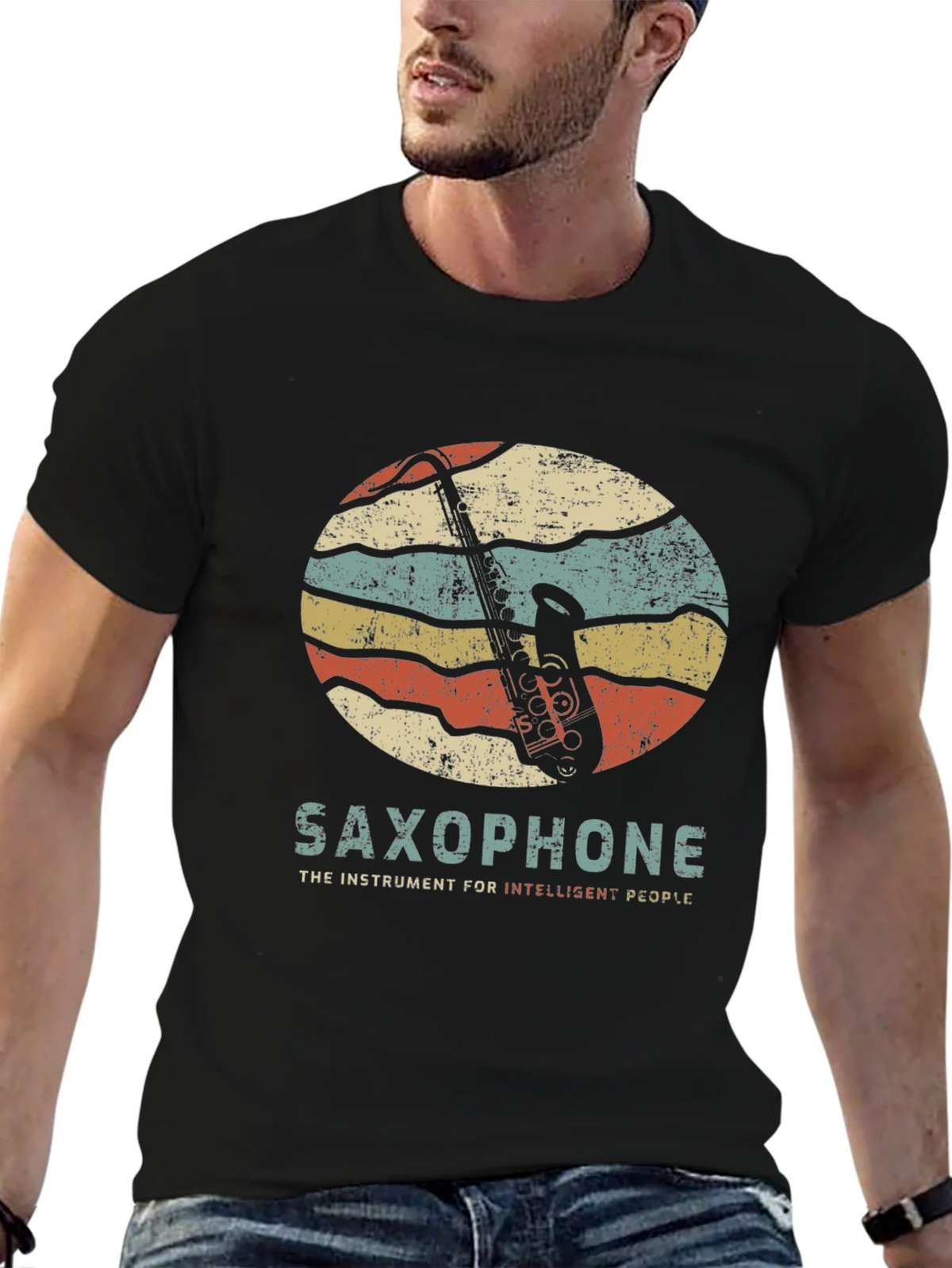 Saxophone Retro Graphic T-Shirt product image 4