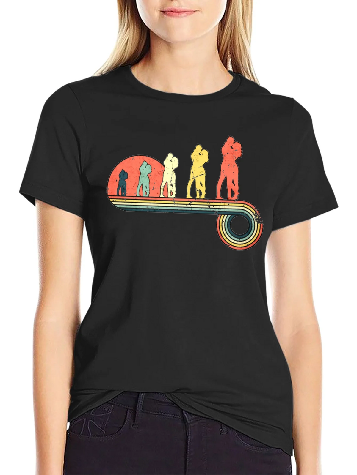 Retro Evolution of Love Black Tee product image 2