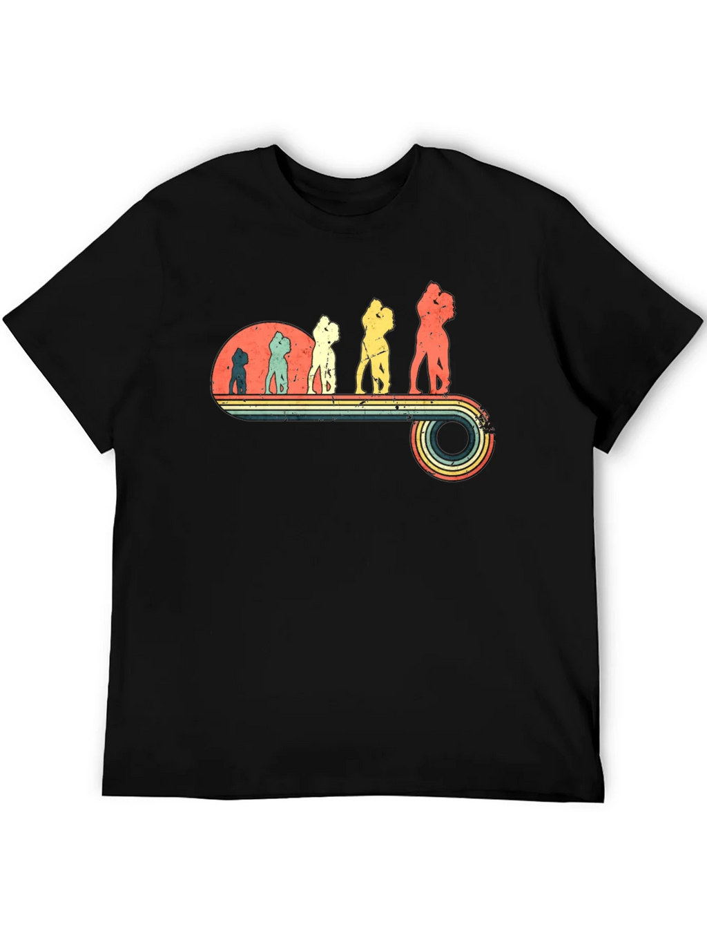 Retro Evolution of Love Black Tee product image 5
