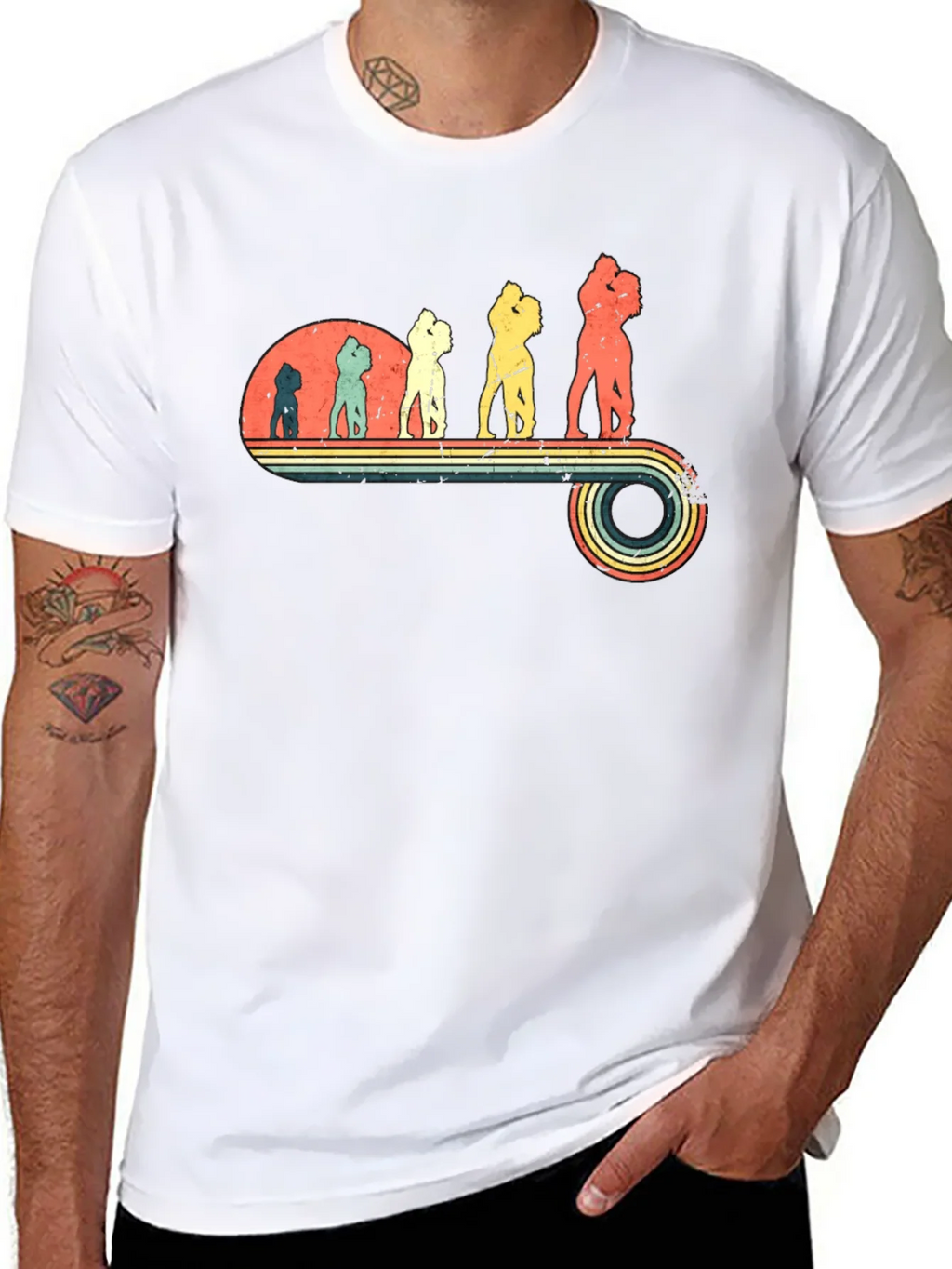 Retro Evolution of Love Black Tee product image 7