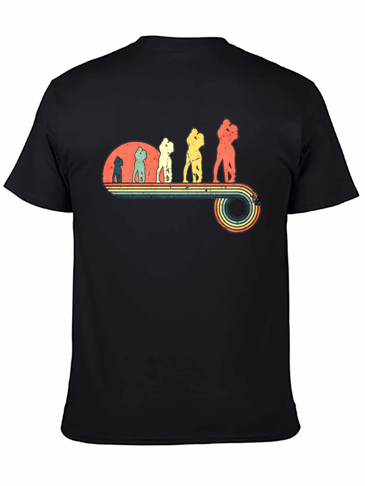 Retro Evolution of Love Black Tee product image 4