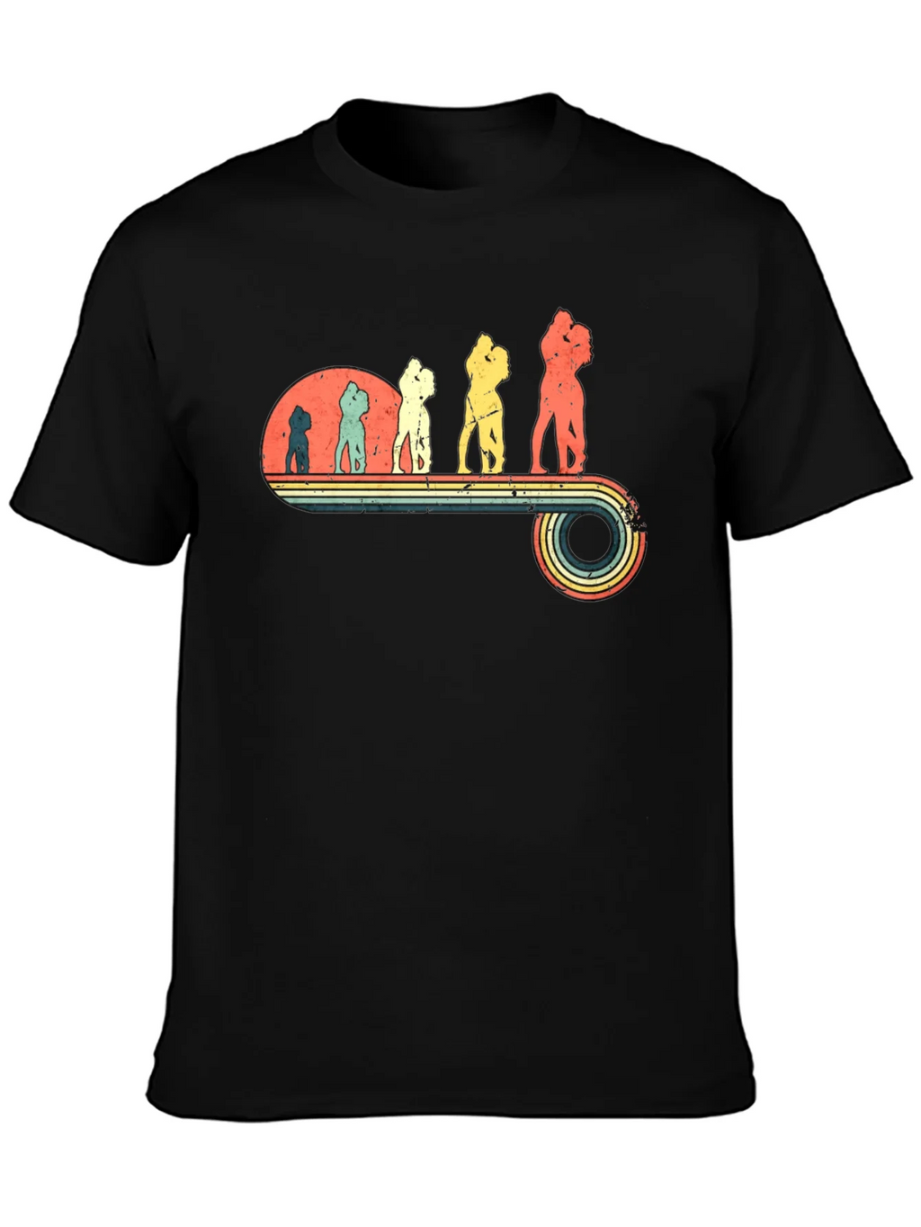 Retro Evolution of Love Black Tee product image 3
