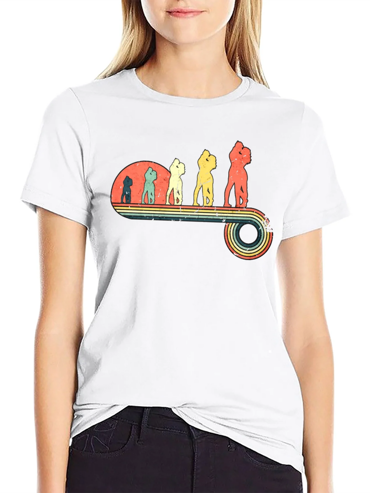 Retro Evolution of Love Black Tee product image 8