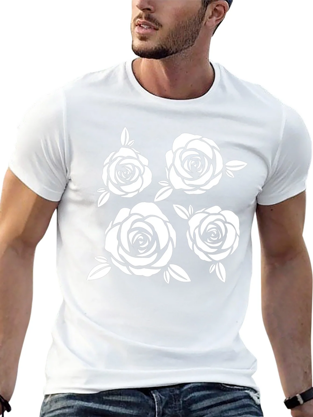Floral Rose Graphic Black T-Shirt product image 12