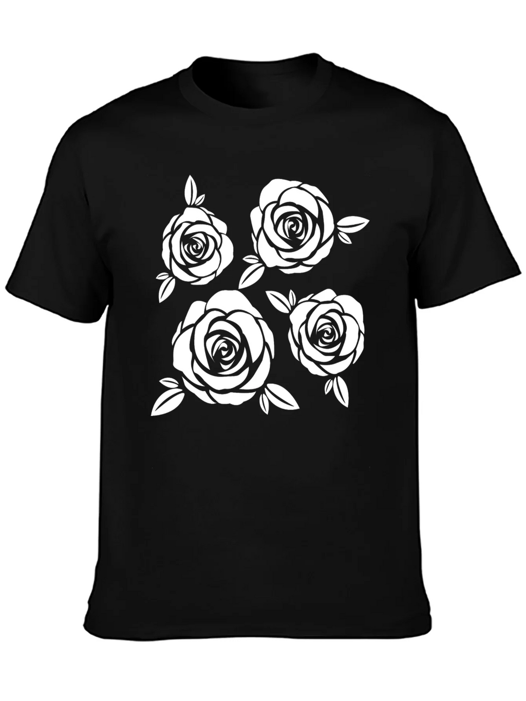 Floral Rose Graphic Black T-Shirt product image 3