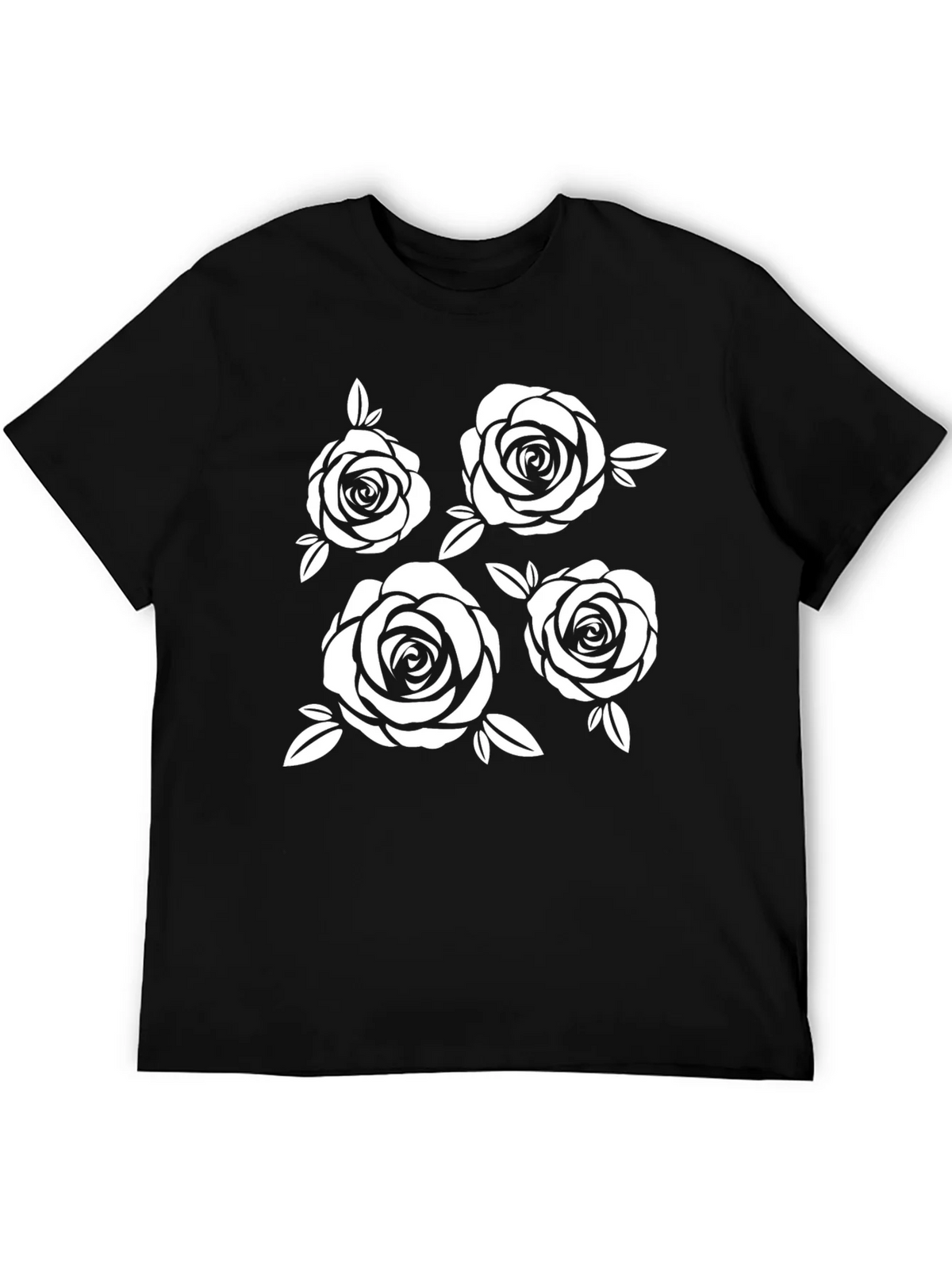 Floral Rose Graphic Black T-Shirt product image 5