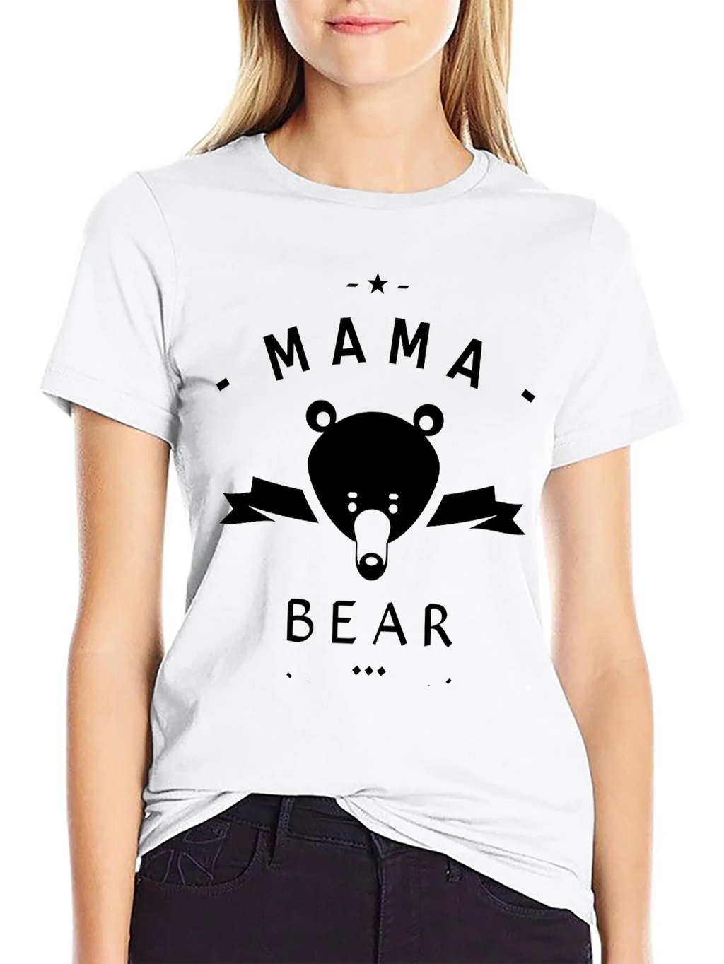 Mama Bear Black Graphic T-Shirt product image 8
