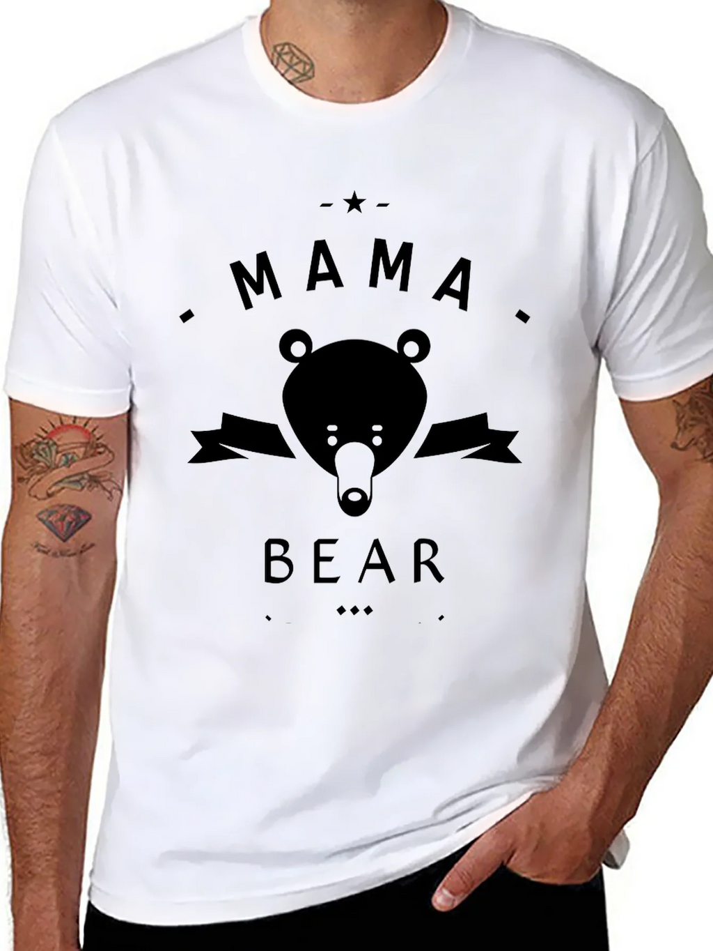 Mama Bear Black Graphic T-Shirt product image 7