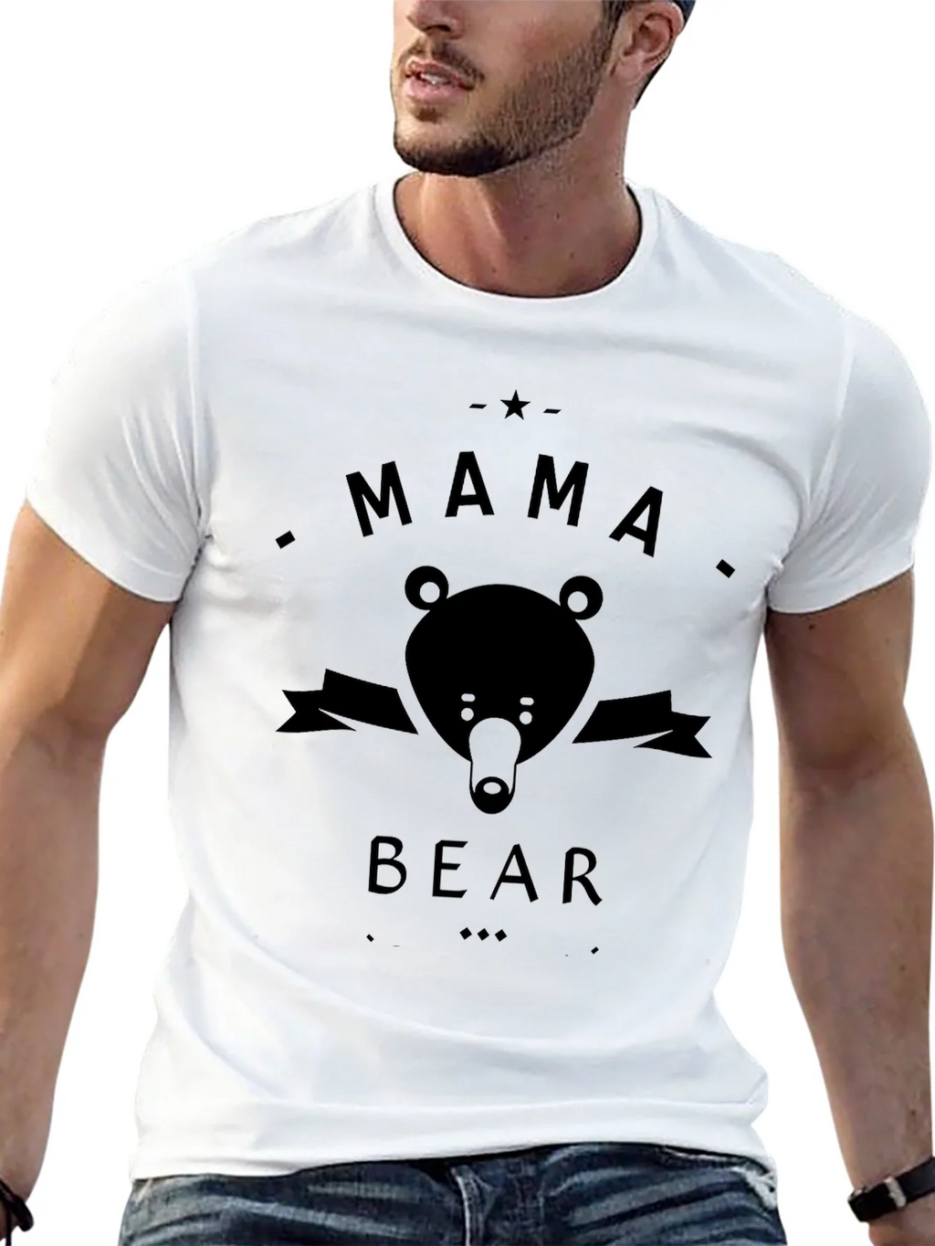 Mama Bear Black Graphic T-Shirt product image 12