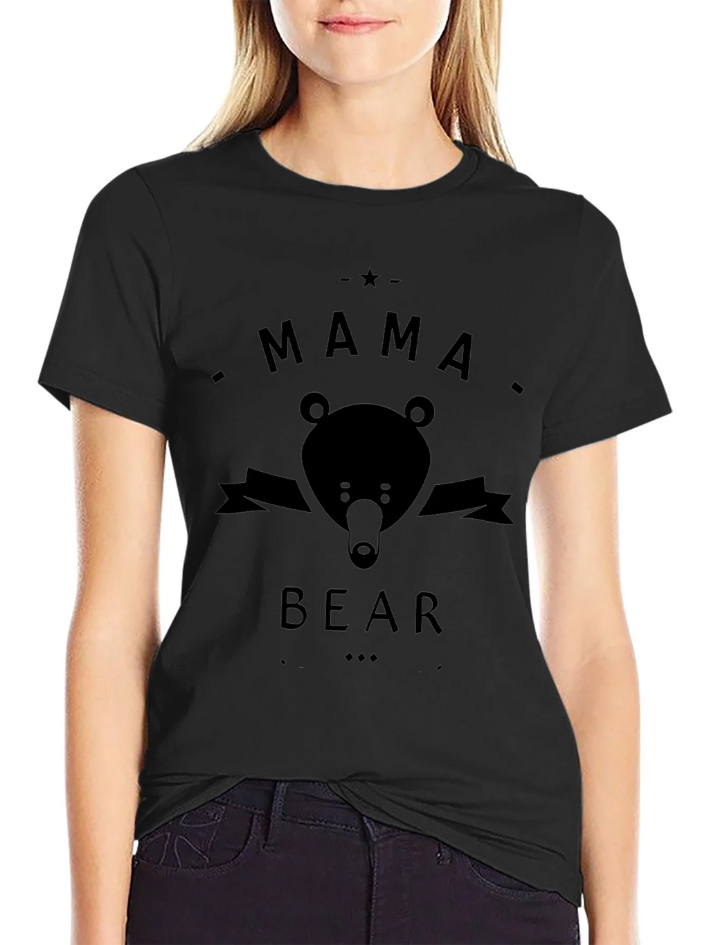 Mama Bear Black Graphic T-Shirt product image 2