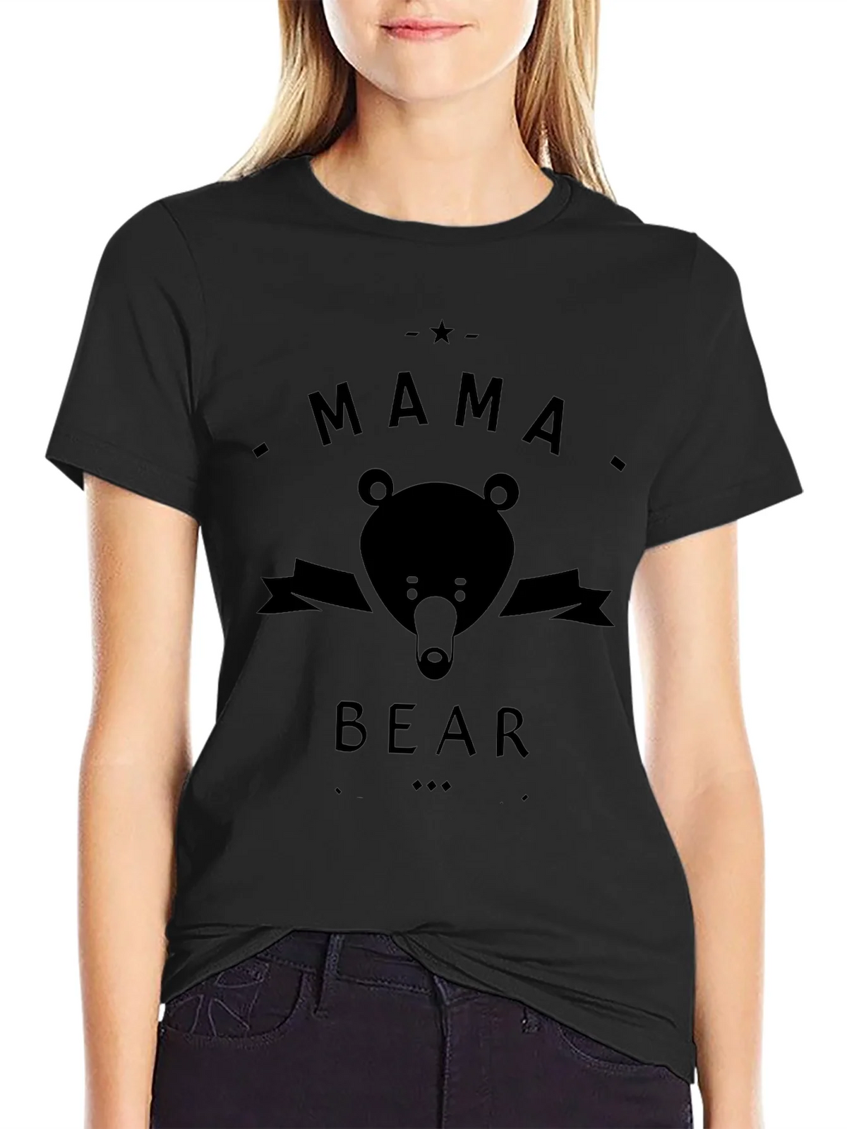 Mama Bear Black Graphic T-Shirt product image 2