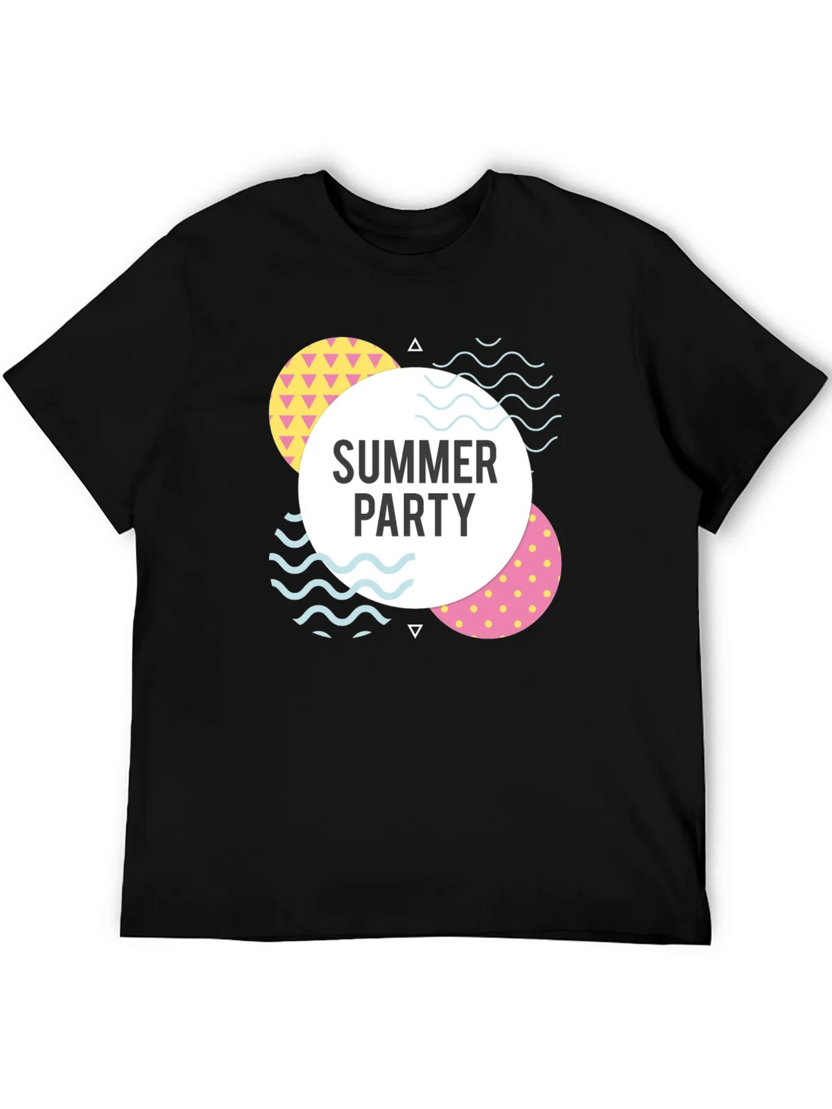 Summer Party Graphic Tee - Black Cotton Casual T-Shirt product image 5