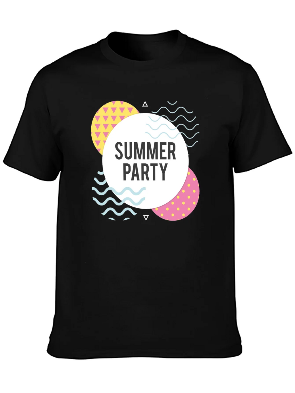 Summer Party Graphic Tee - Black Cotton Casual T-Shirt product image 3