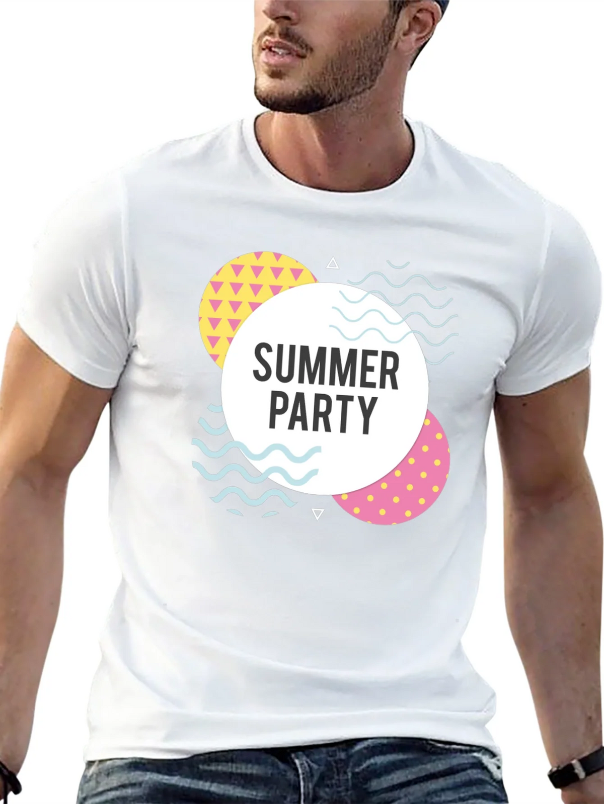 Summer Party Graphic Tee - Black Cotton Casual T-Shirt product image 12