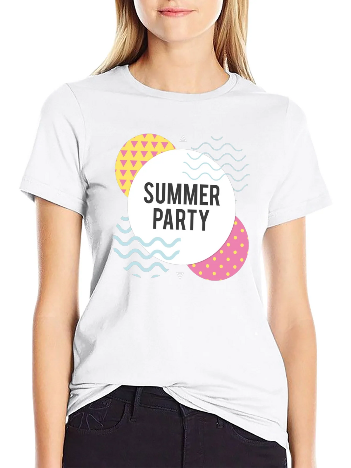 Summer Party Graphic Tee - Black Cotton Casual T-Shirt product image 8