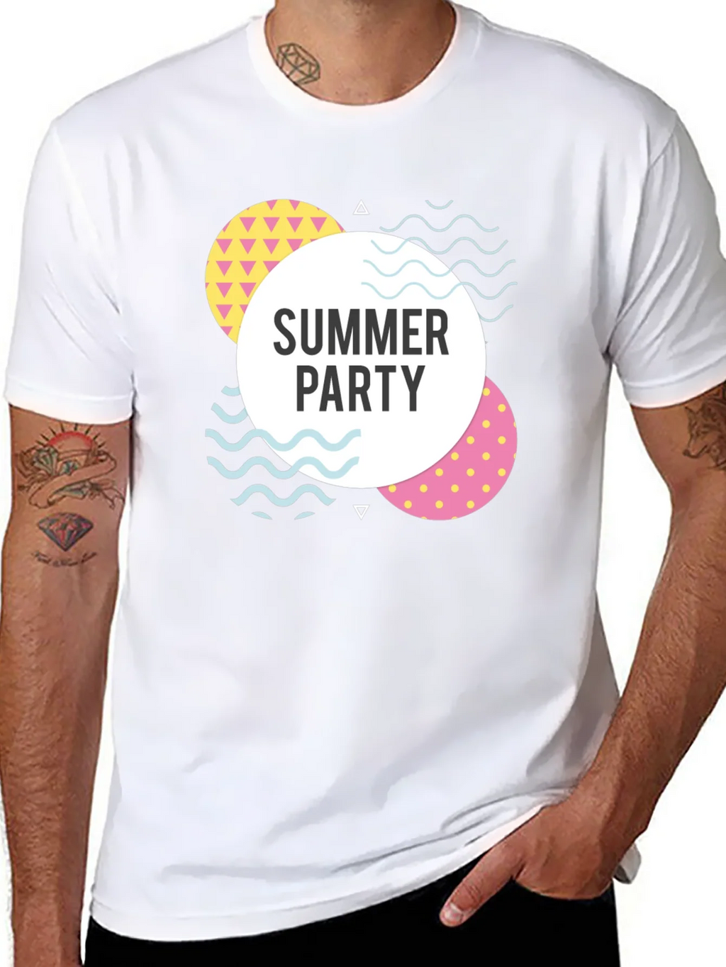 Summer Party Graphic Tee - Black Cotton Casual T-Shirt product image 7