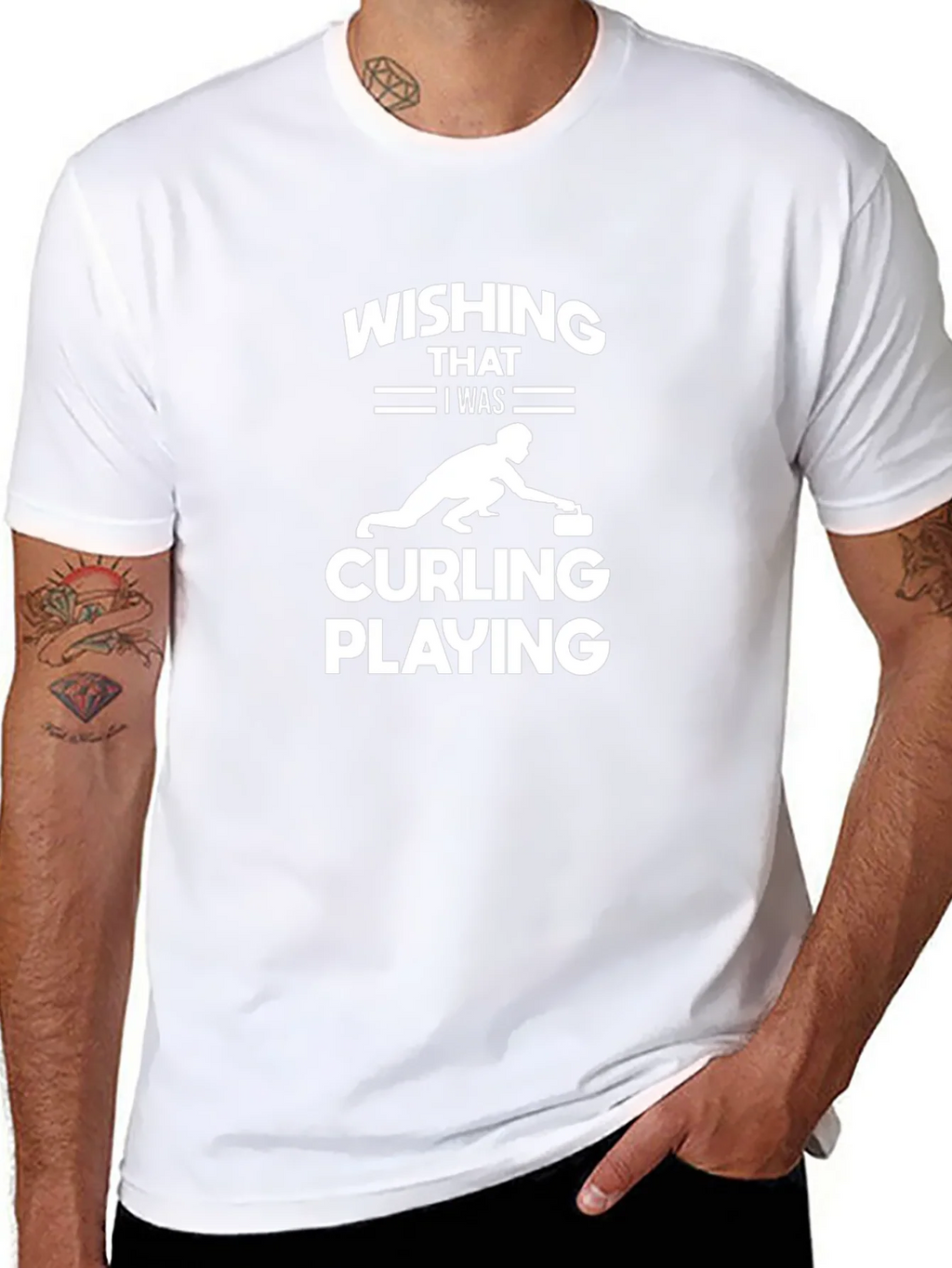 Curling Player Graphic T-Shirt - Wishing I Was product image 4