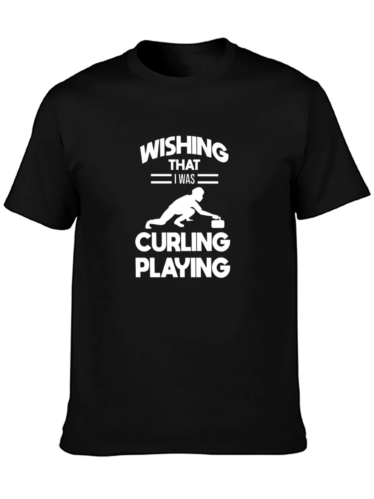 Curling Player Graphic T-Shirt - Wishing I Was product image 1
